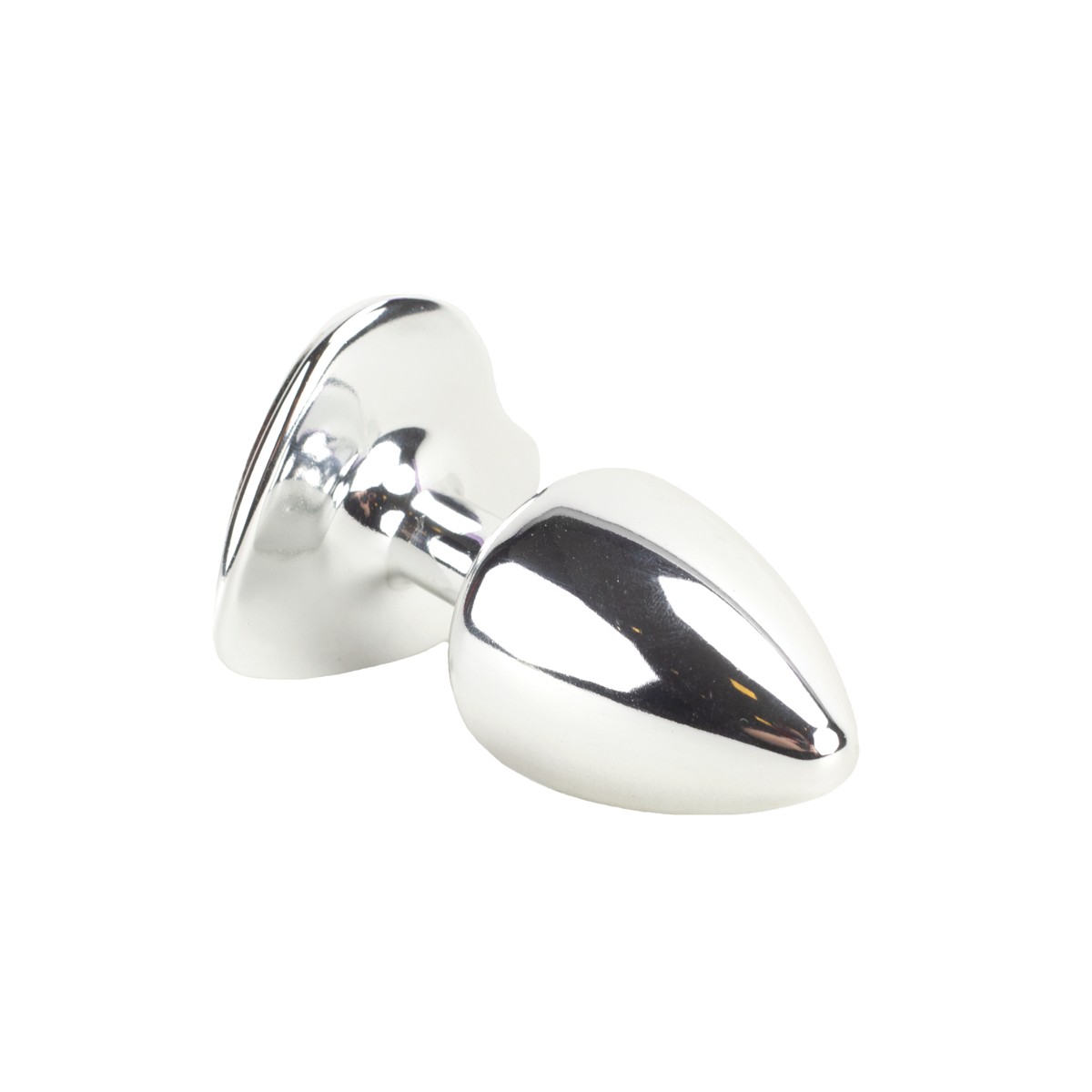 Plug Anal Cônico Tamanho "P" em Metal com Joia Cravada na Base Formato de Coração - Hard | 6 x 2,9 cm | Disponível em 8 Cores - 12