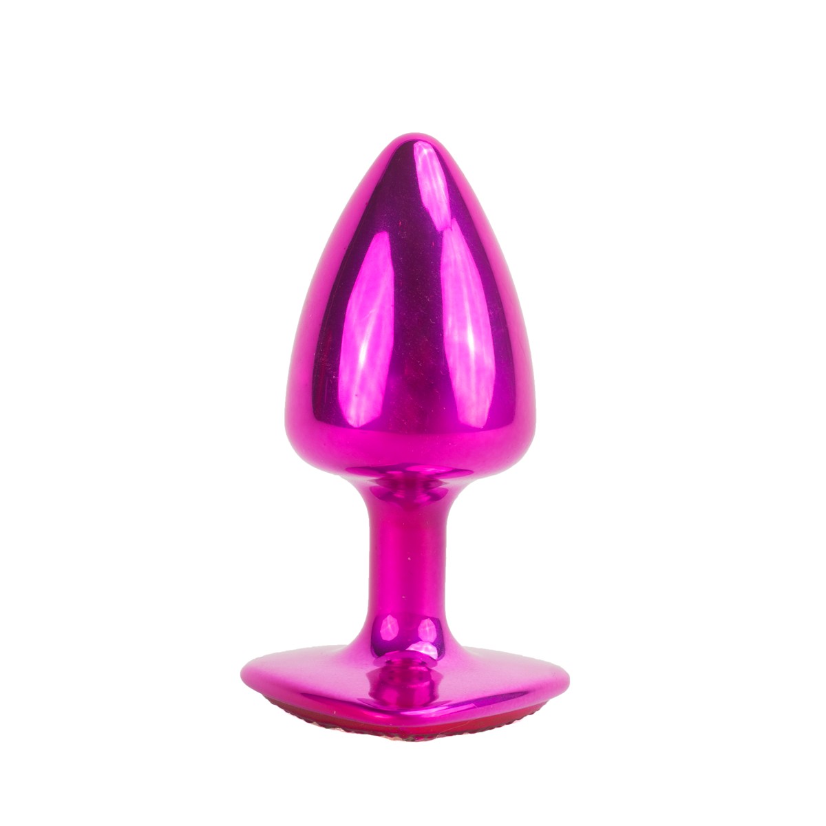 Plug Anal Cônico Tamanho "P" em Metal com Joia Cravada na Base Formato de Coração - Hard | 6 x 2,9 cm | Disponível em 8 Cores - 24