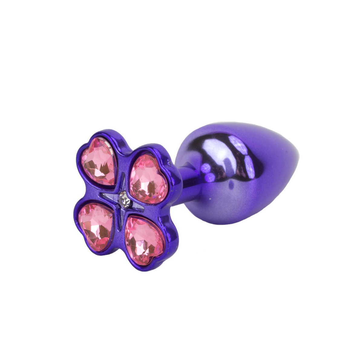 Plug Anal "P" em Metal com Joias na Base em Formato de Trevo - Hard | 6 x 2,6 cm | Disponível em 5 Cores - 6