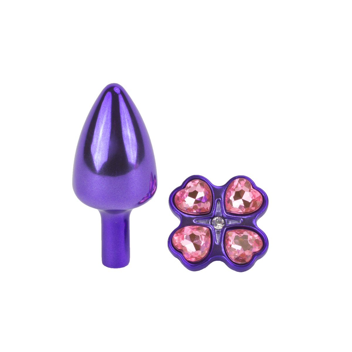 Plug Anal "P" em Metal com Joias na Base em Formato de Trevo - Hard | 6 x 2,6 cm | Disponível em 5 Cores - 9
