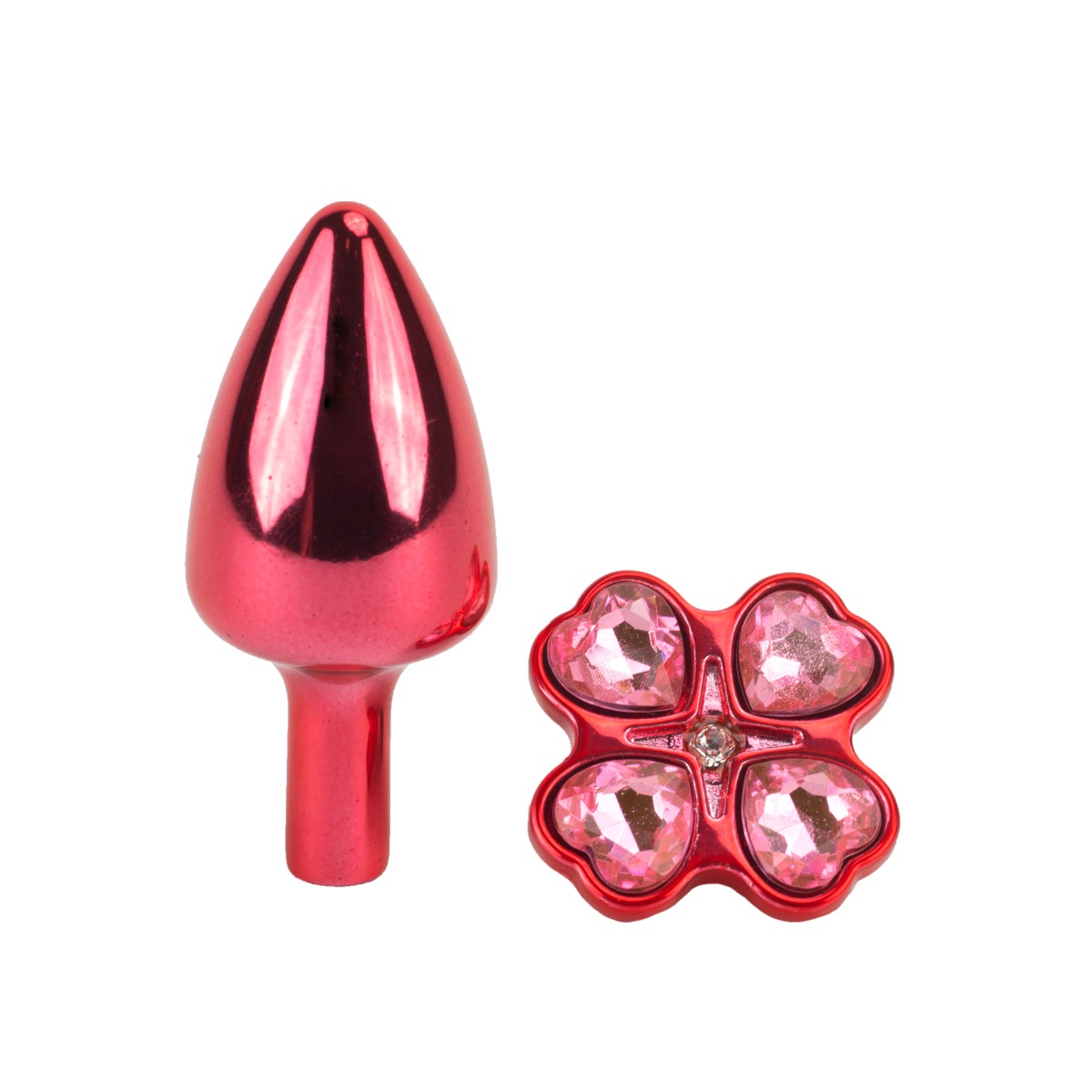 Plug Anal "P" em Metal com Joias na Base em Formato de Trevo - Hard | 6 x 2,6 cm | Disponível em 5 Cores - 24