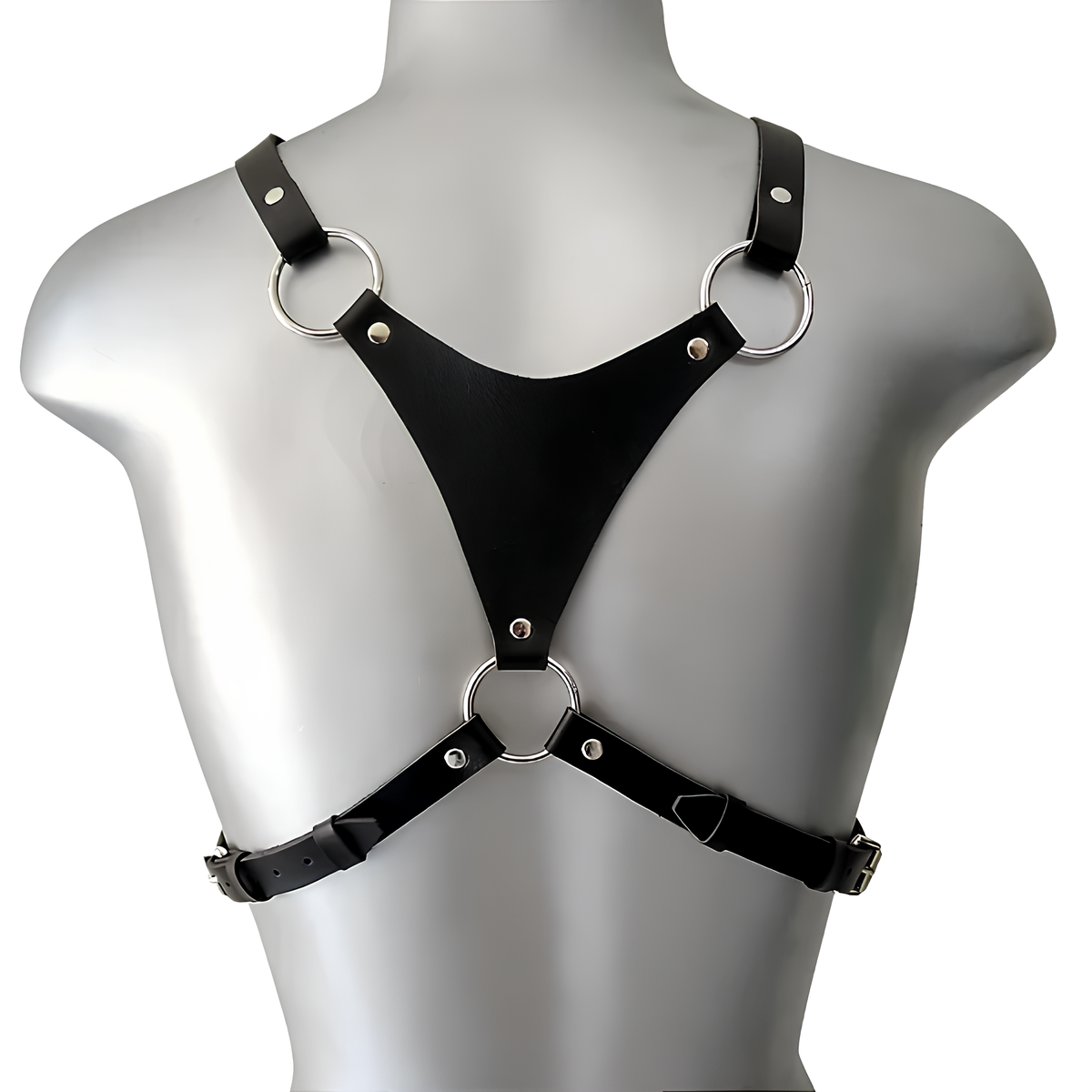 Harness Peitoral em Couro Sintético com Corrente e Mosquetão - Exclusiva Linha Sado | Tamanho Único - 4