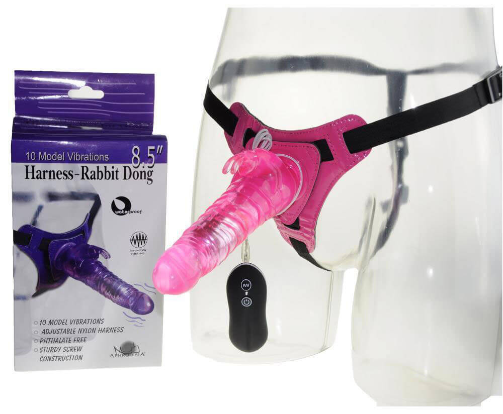 Cinta Ajustável com Pênis e Estimulador Clitoriano em Forma de Coelho, 10 Modos de Vibração e Resistência à Água - Harness-Rabbit Dong | Disponível em 3 Cores - 5