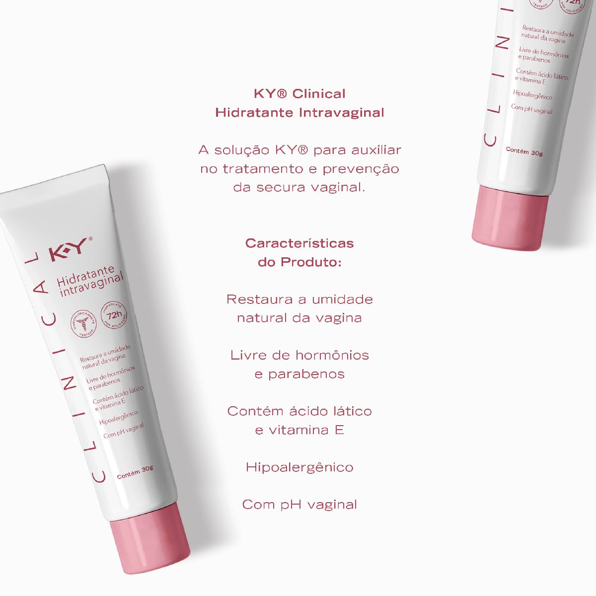 Hidratante Intravaginal com 10 Aplicadores - Clinical K-Y | 30g - 2