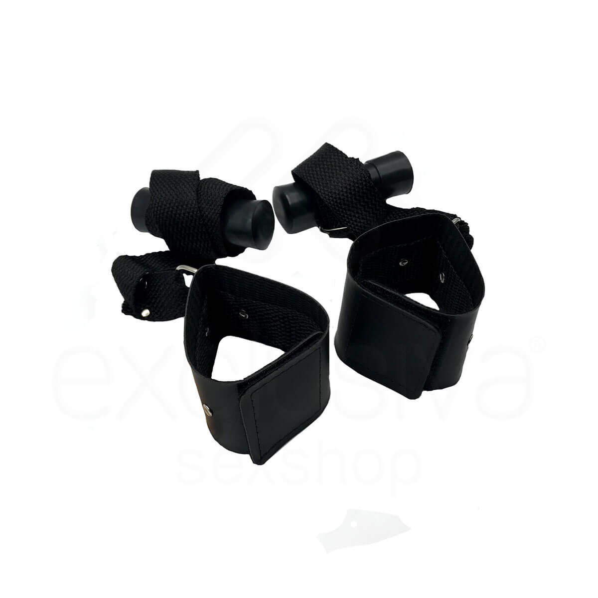Algemas em Couro Ecológico com Ajustes em Velcro e Amarras Para Porta em Nylon com Fivelas Ajustáveis - InNamorata Sex Night - 2