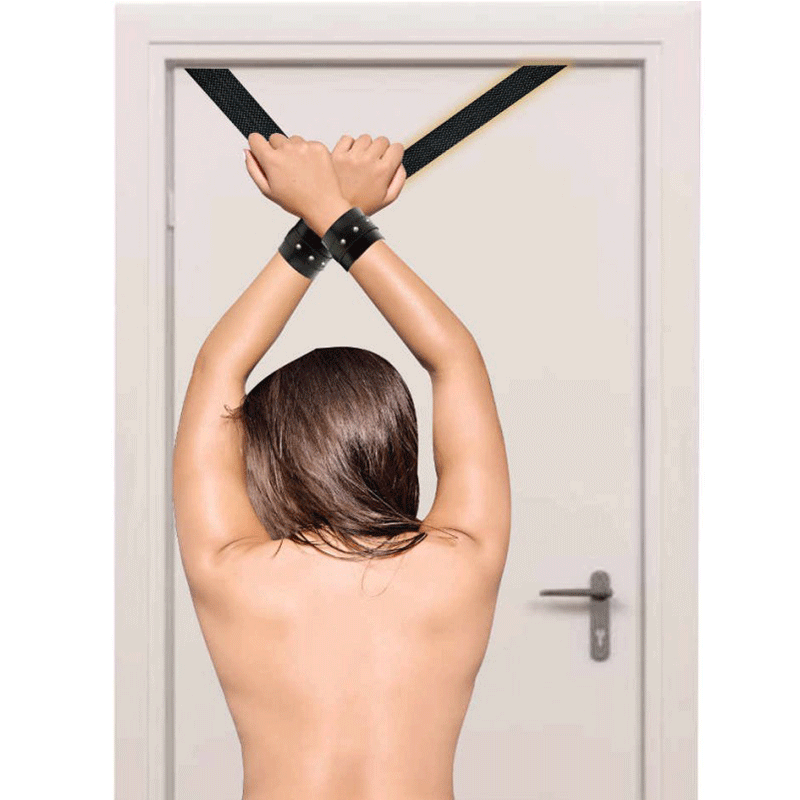 Algemas em Couro Ecológico com Ajustes em Velcro e Amarras Para Porta em Nylon com Fivelas Ajustáveis - InNamorata Sex Night - 3