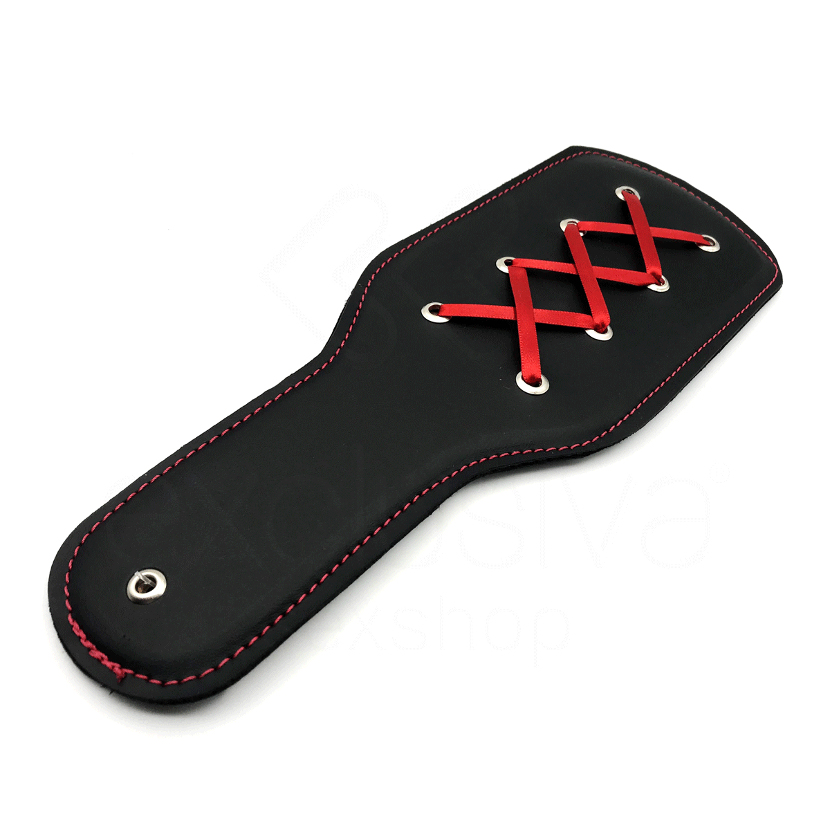 Palmatória em Couro Ecológico com Detalhes em Laços Cruzados em Cetim e Suporte para Pegada - InNamorata Sex Night - 31,5 cm - 2