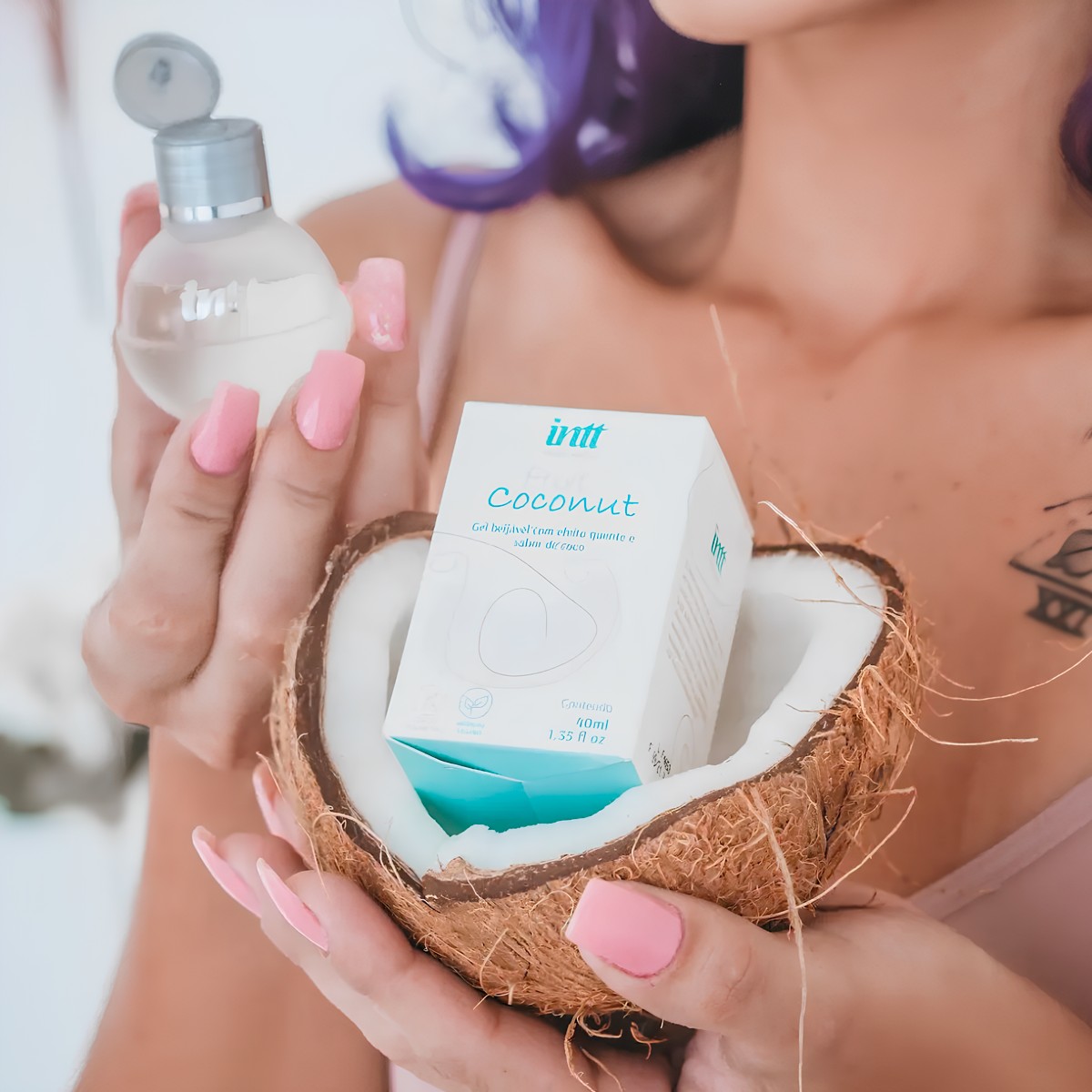 Gel Beijável com Efeito Quente e Sabor de Coco - Intt Wellness Fruit Coconut | 40 ml - 2