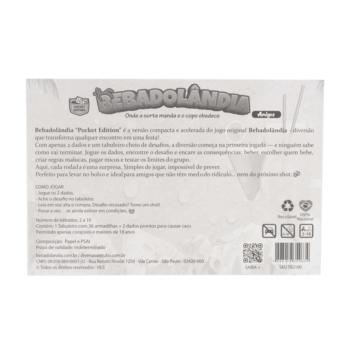 Jogo Bebadolândia Pocket Edition "Amigos" - Diversão ao Cubo - 2