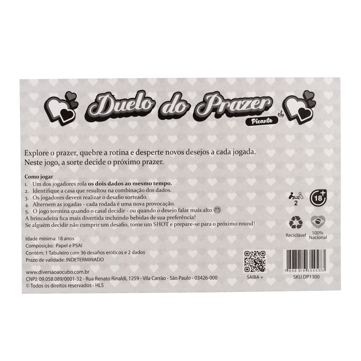 Jogo Duelo do Prazer "Picante" - Diversão ao Cubo - 3