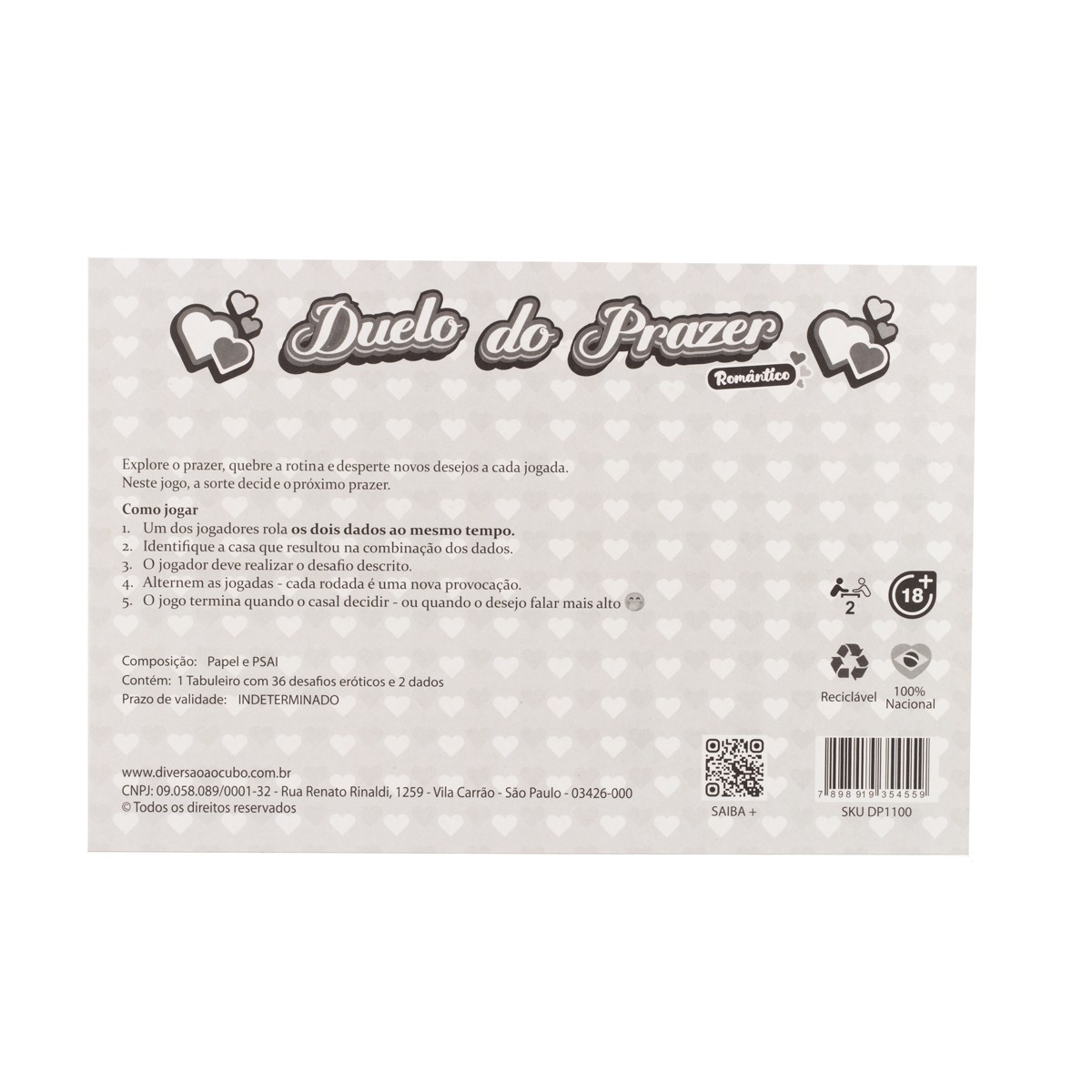 Jogo Duelo do Prazer "Romântico" - Diversão ao Cubo - 3