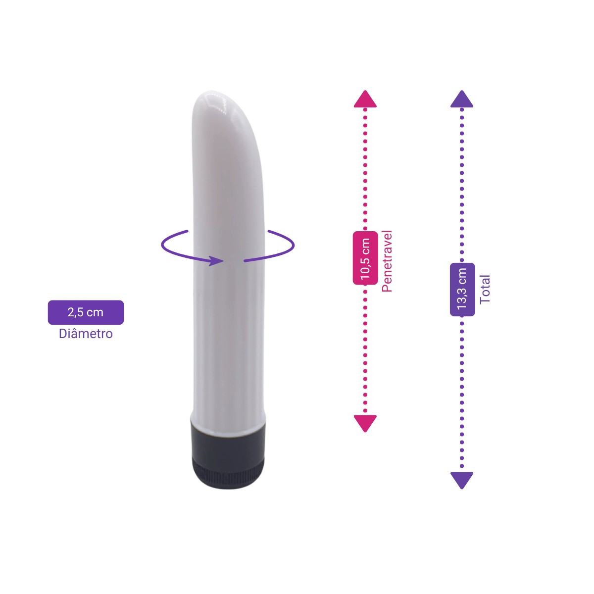 Vibrador Personal com Multivelocidade e Capa Peniana - Kama Sutra Brazil Soft or Hard | 10,5 x 2,5 cm - 3