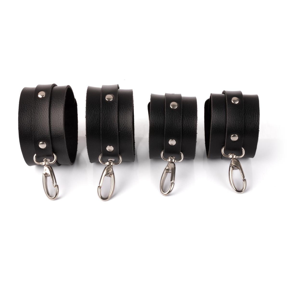 Kit Bondage com 2 Braceletes e 2 Tornozeleiras com Amarras - New Star Couros - 4