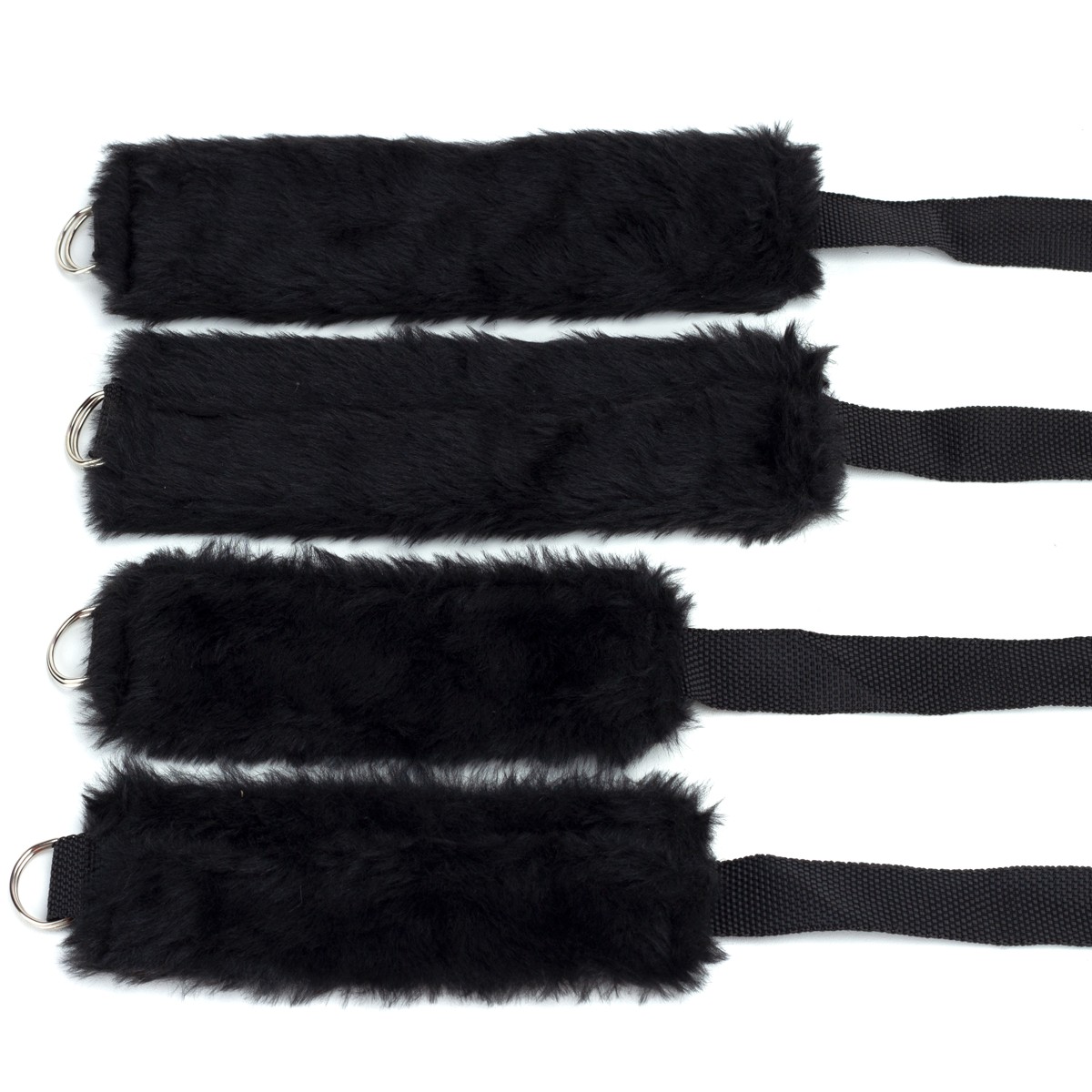 Kit Bondage com Venda para os Olhos em Couro Montana e 4 Amarras em Pelúcia - Exclusiva Linha Sado - 2