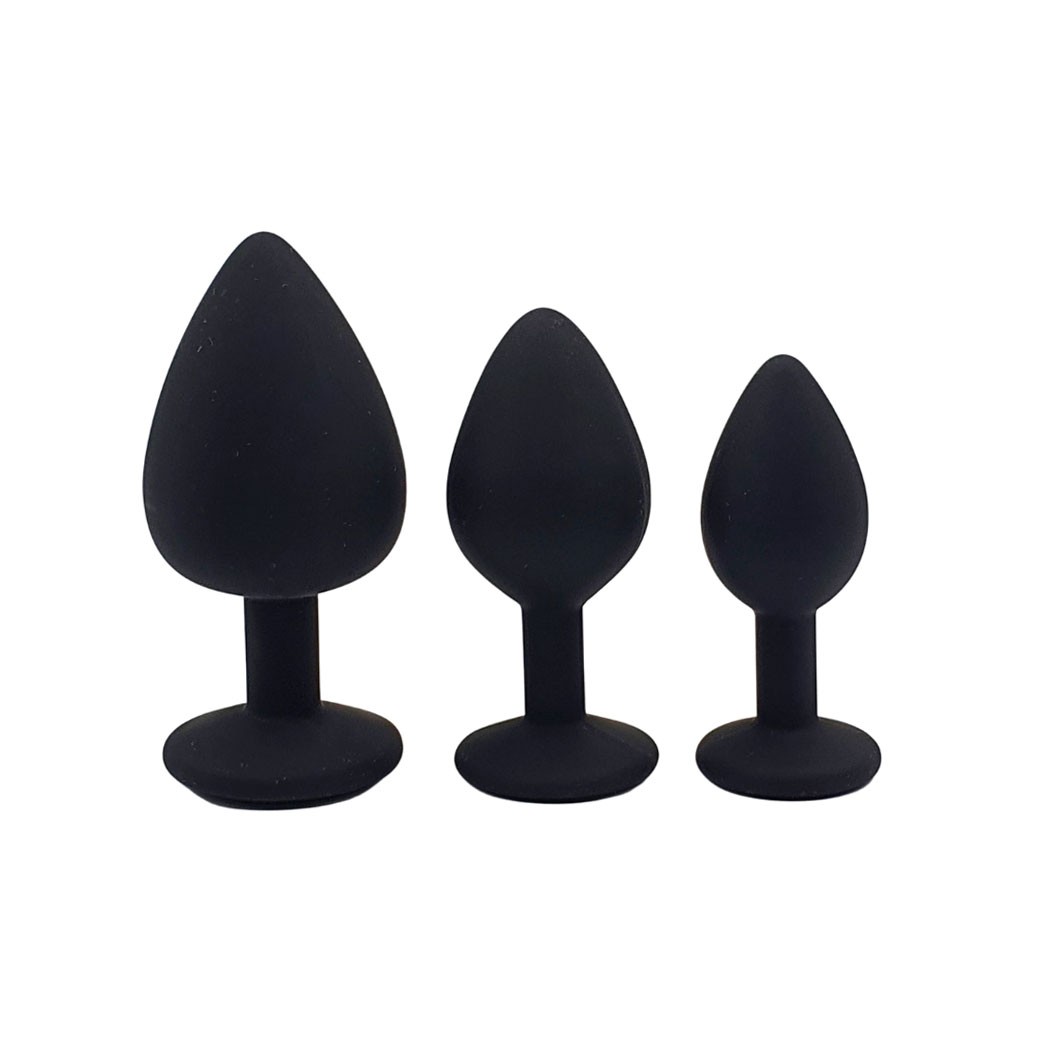 Kit Plug Anal em Silicone com Tamanhos Diferentes e Joia em sua Base - Seamless Butt Plug Starting Kit | Disponível em 8 Cores - 9