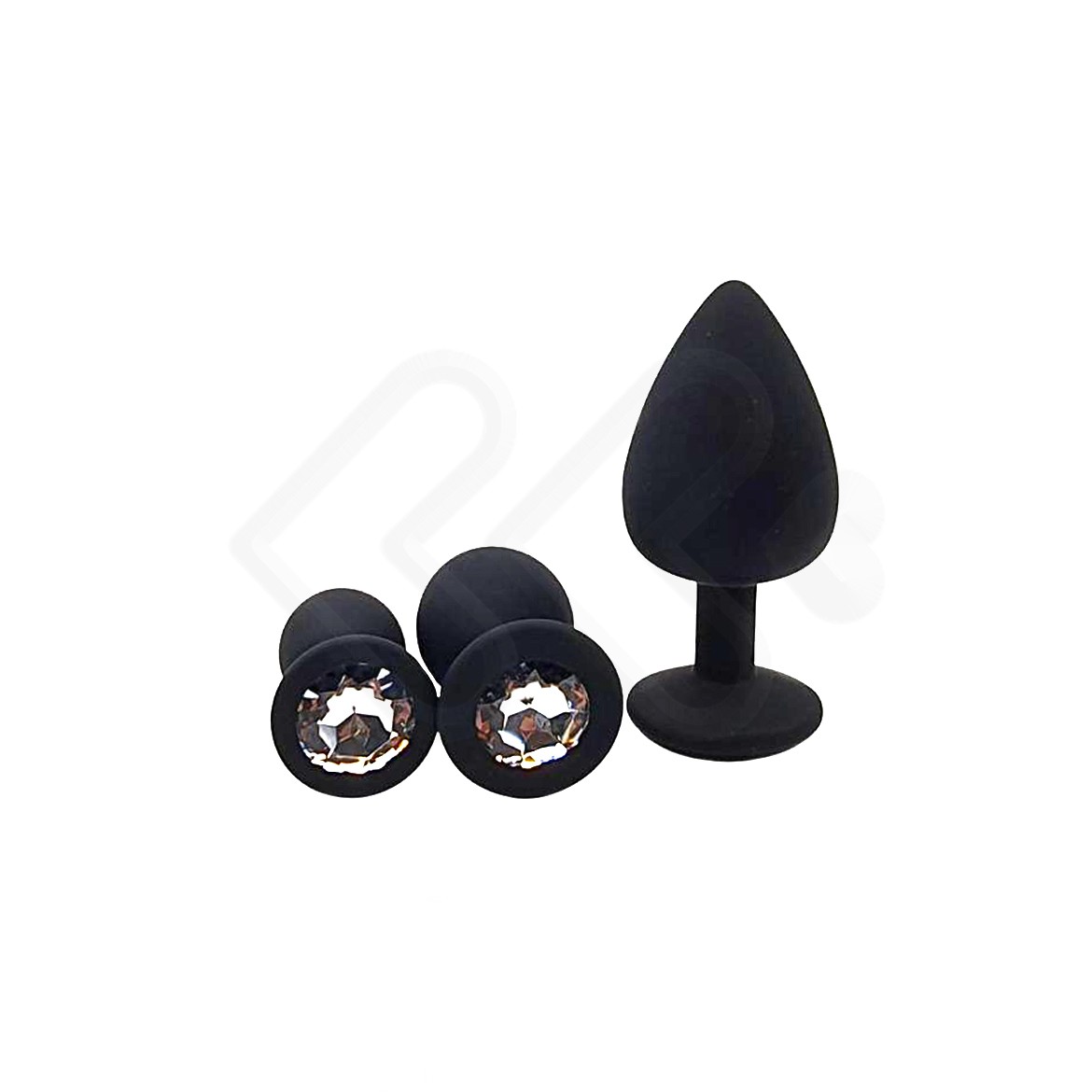 Kit Plug Anal em Silicone com Tamanhos Diferentes e Joia em sua Base - Seamless Butt Plug Starting Kit | Disponível em 8 Cores - 10