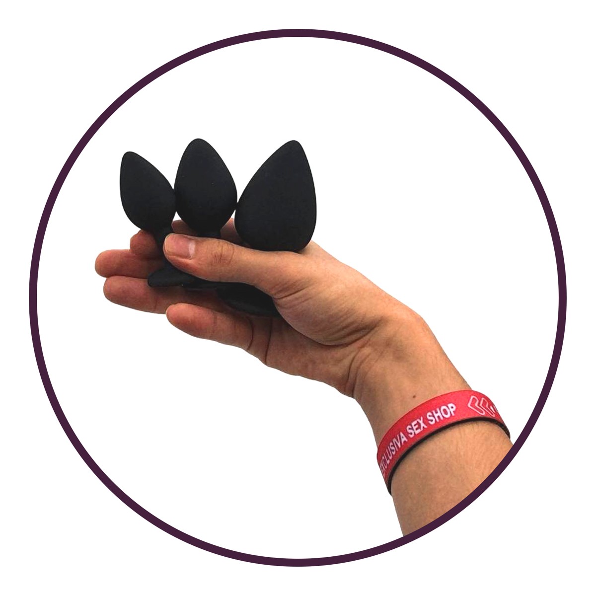 Kit Plug Anal em Silicone com Tamanhos Diferentes e Joia em sua Base - Seamless Butt Plug Starting Kit | Disponível em 8 Cores - 17