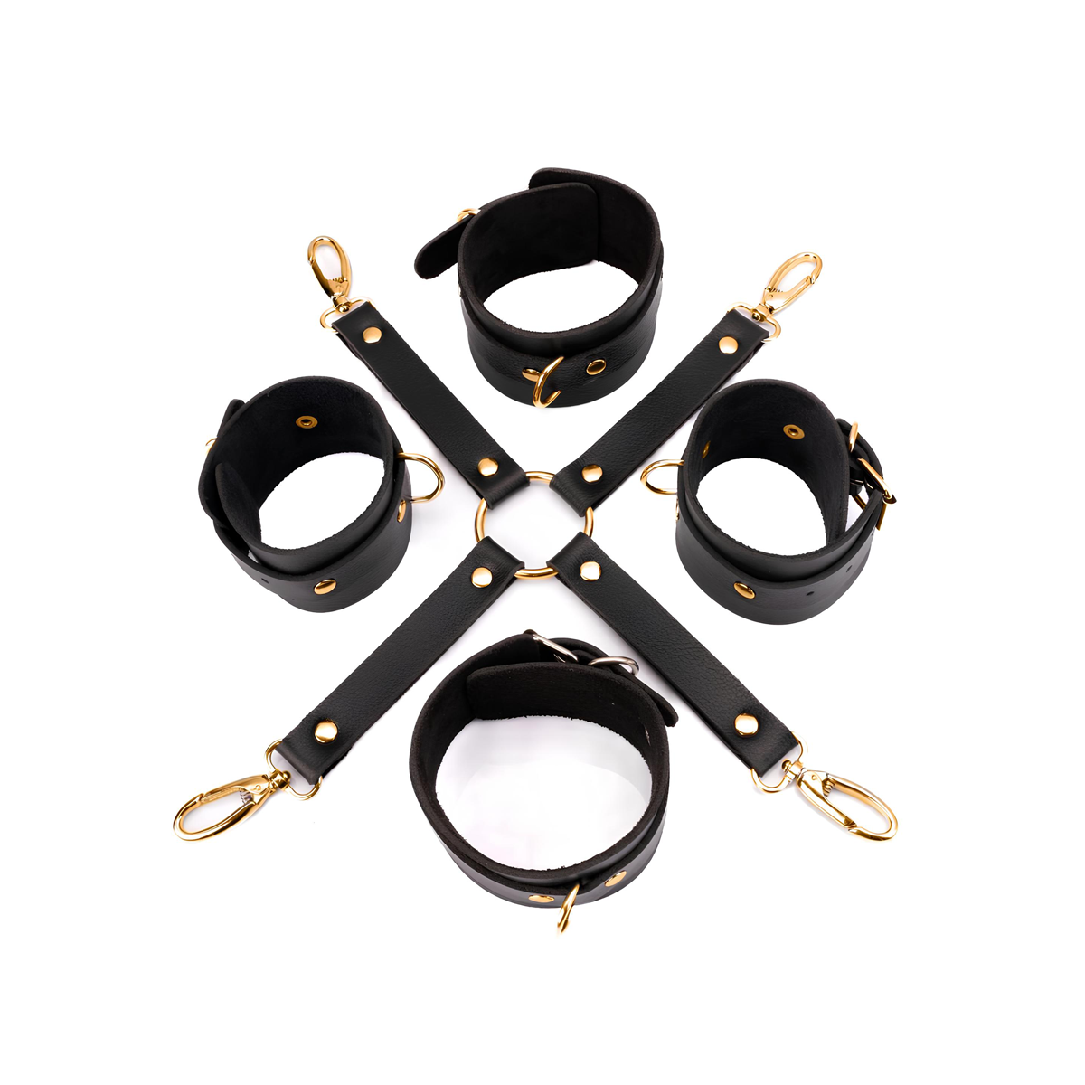 Kit Separador em X Gold com Braceletes e Tornozeleira Ajustável - New Star Couros | Tamanho Único - 2
