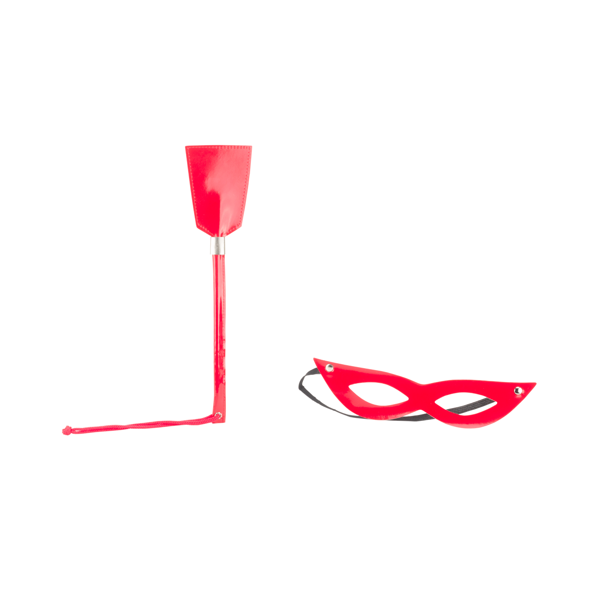 Kit Tiazinha com Máscara e Chibata em Couro Sintético - K Import | Cor: Vermelho - 1