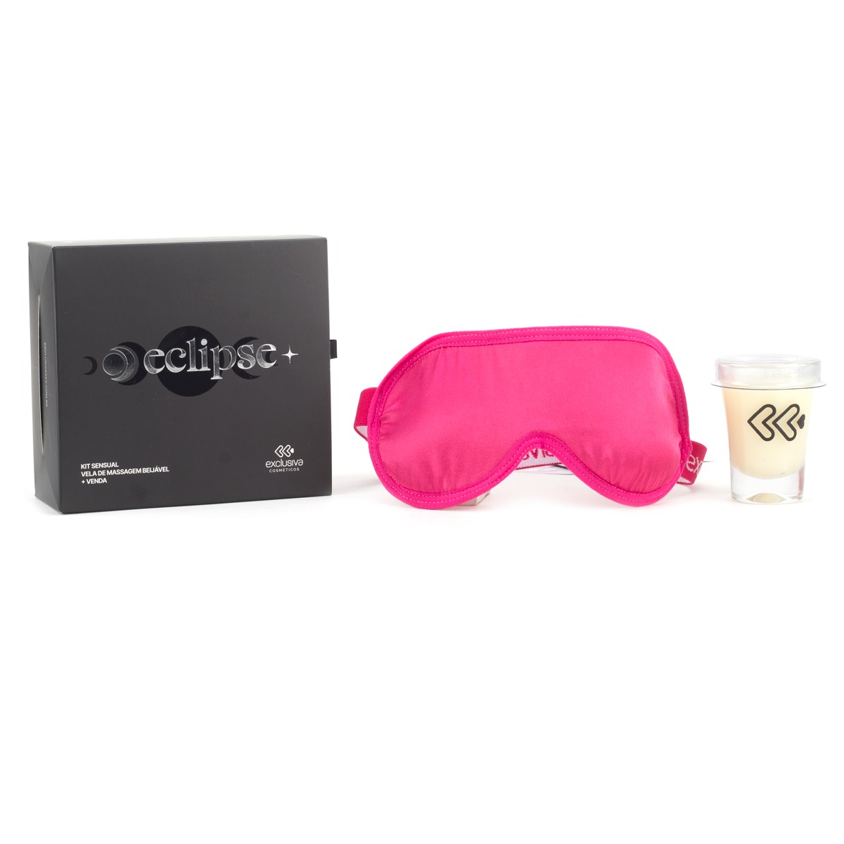 Kit com Venda e Vela para Massagem Corporal Beijável - Exclusiva Eclipse | Disponível em 3 Cores - 2
