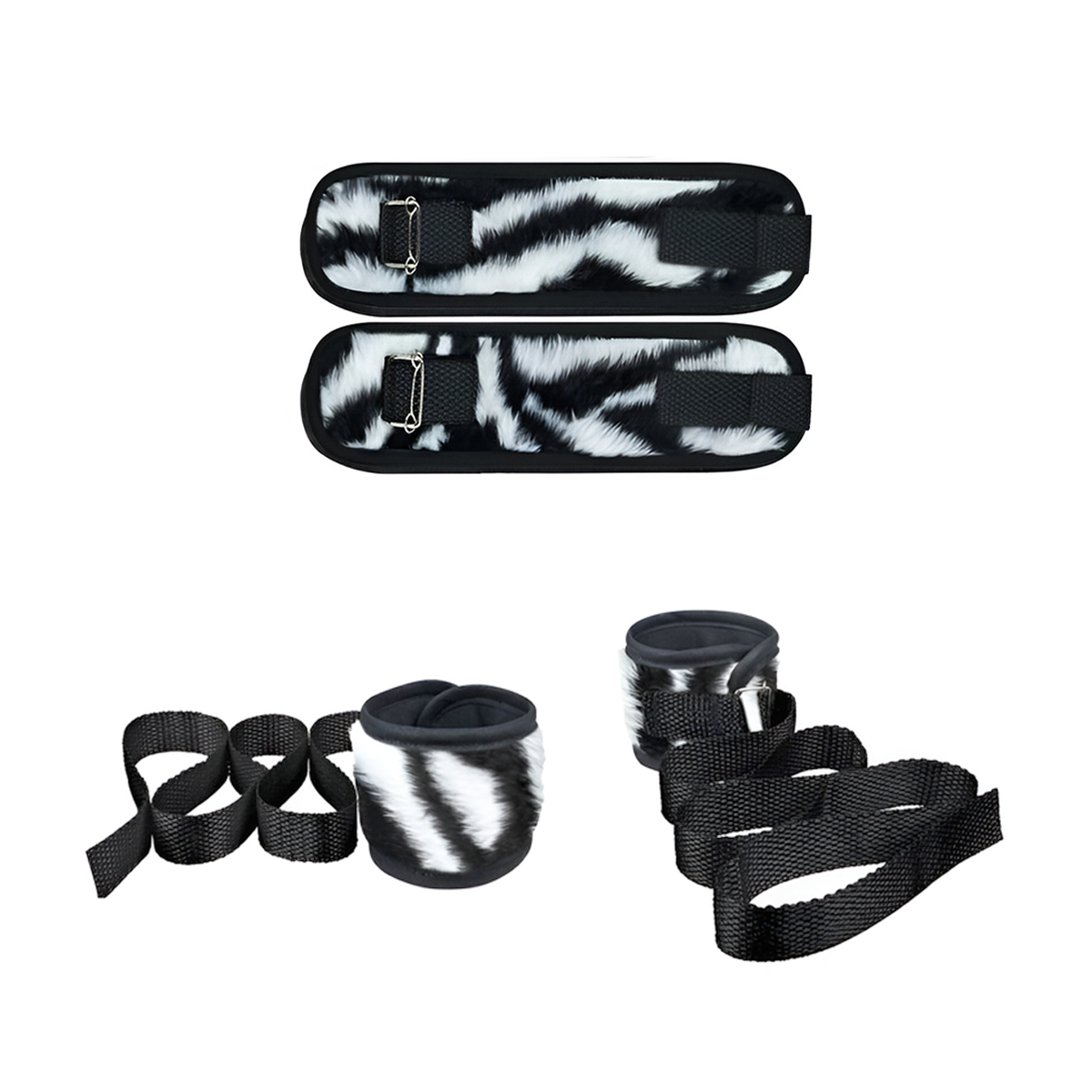 Kit Bondage em Pelúcia com Algemas, Tornozeleiras e Venda - La Pimienta Sado | Disponível em 5 Cores - 8