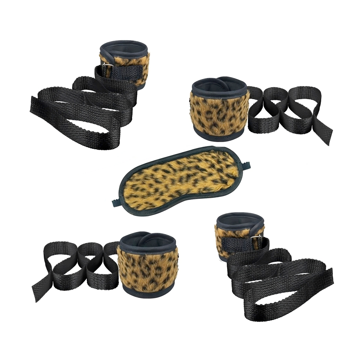 Kit Bondage em Pelúcia com Algemas, Tornozeleiras e Venda - La Pimienta Sado | Disponível em 5 Cores - 9