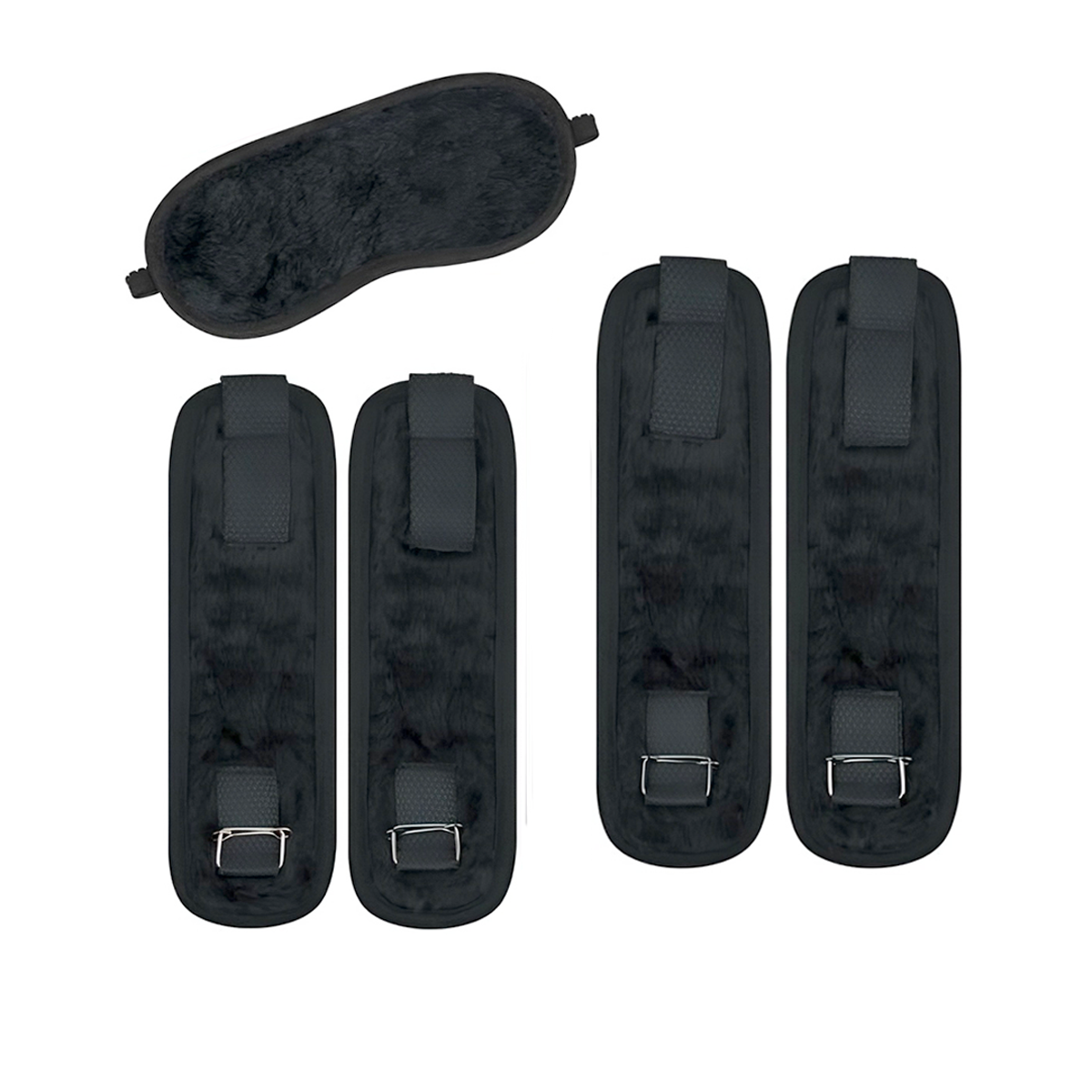 Kit Bondage em Pelúcia com Algemas, Tornozeleiras e Venda - La Pimienta Sado | Disponível em 5 Cores - 14