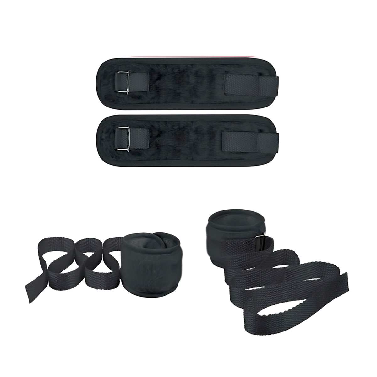 Kit Bondage em Pelúcia com Algemas, Tornozeleiras e Venda - La Pimienta Sado | Disponível em 5 Cores - 16