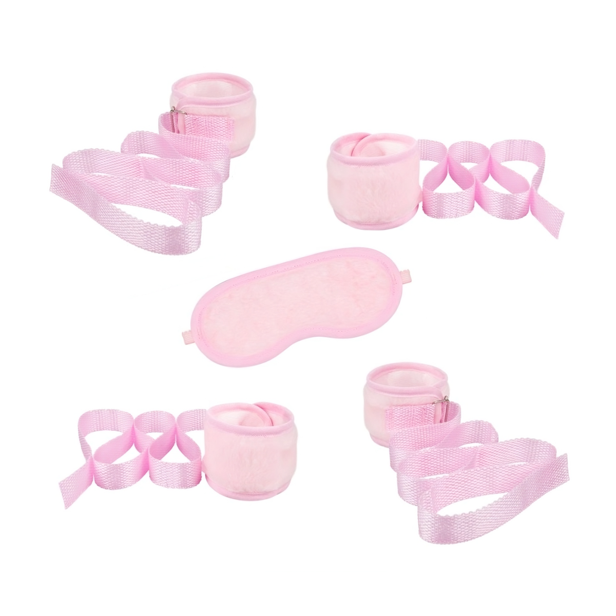 Kit Bondage em Pelúcia com Algemas, Tornozeleiras e Venda - La Pimienta Sado | Disponível em 5 Cores - 17