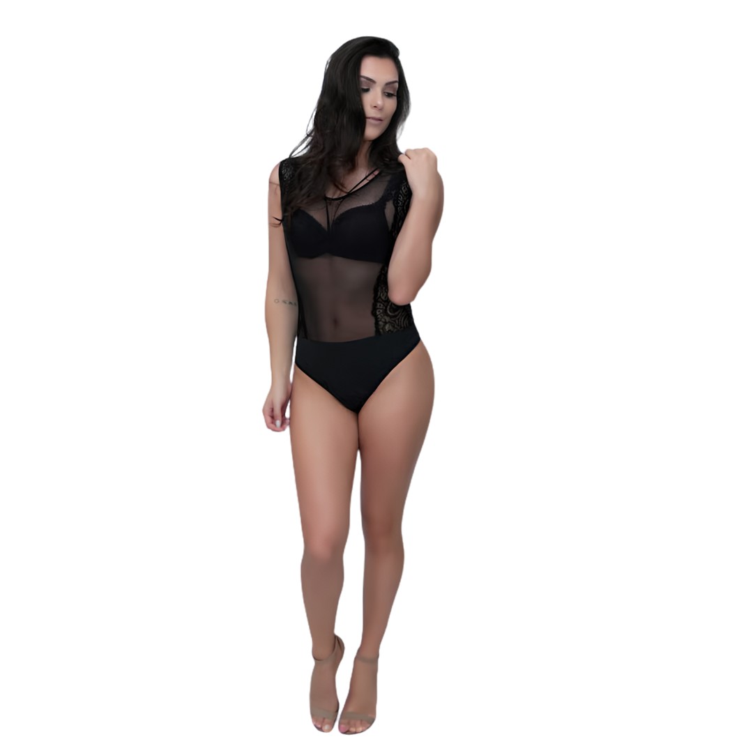 Lingerie Chamour - Body Tule e Renda | Disponível em 4 Cores e 4 Tamanhos - 5
