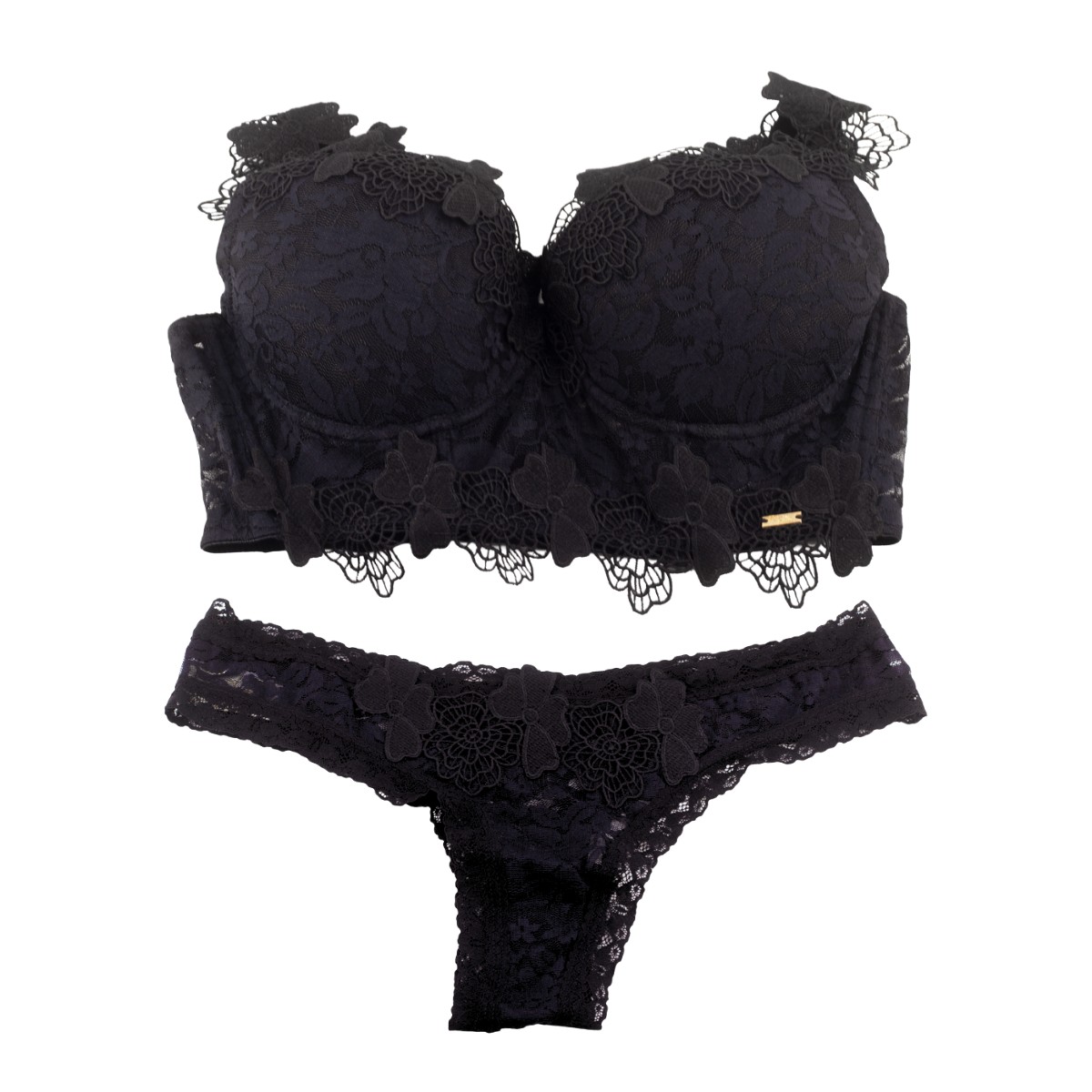 Conjunto em Rendão e Guipir - Lingerie Flor da Rosa | Disponível em 5 Cores e 5 Tamanhos - 14