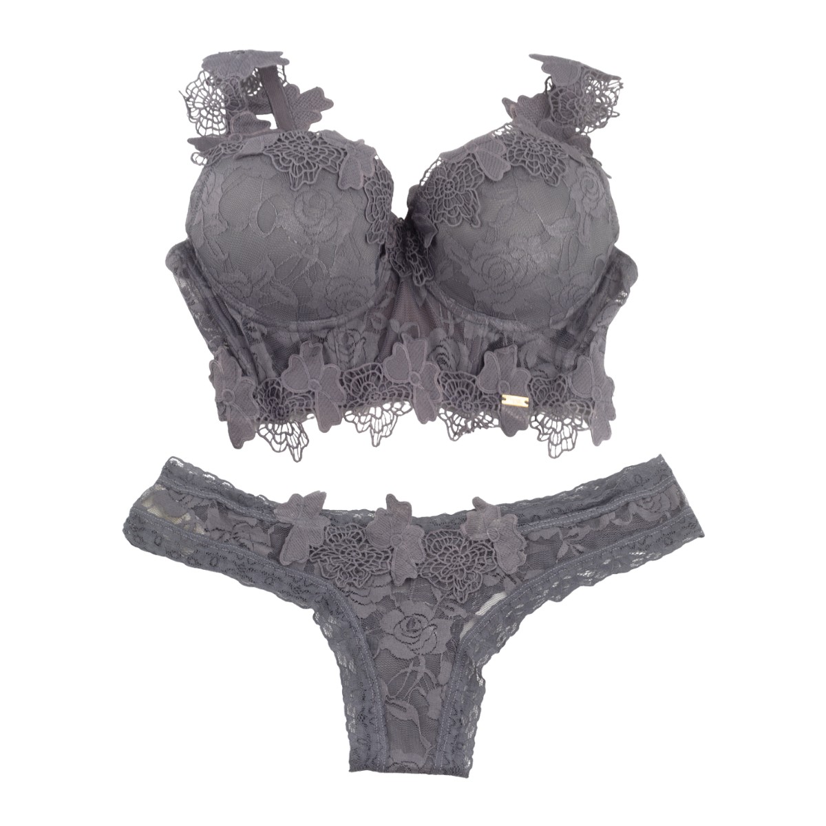 Conjunto em Rendão e Guipir - Lingerie Flor da Rosa | Disponível em 5 Cores e 5 Tamanhos - 4