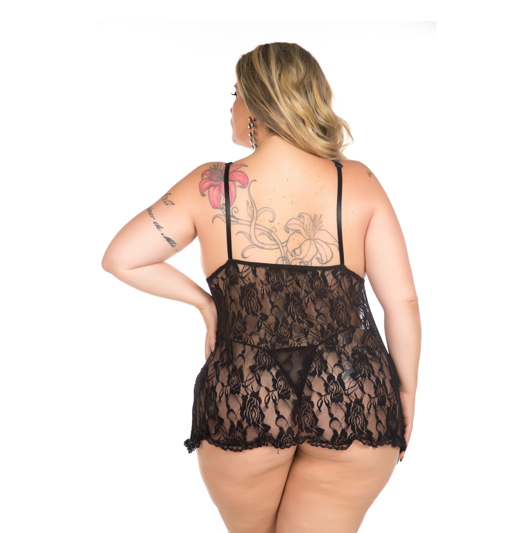 Camisola Renda Aberta - Pimenta Sexy Lingerie | Tamanho Plus Size | Disponível em 3 Cores - 2