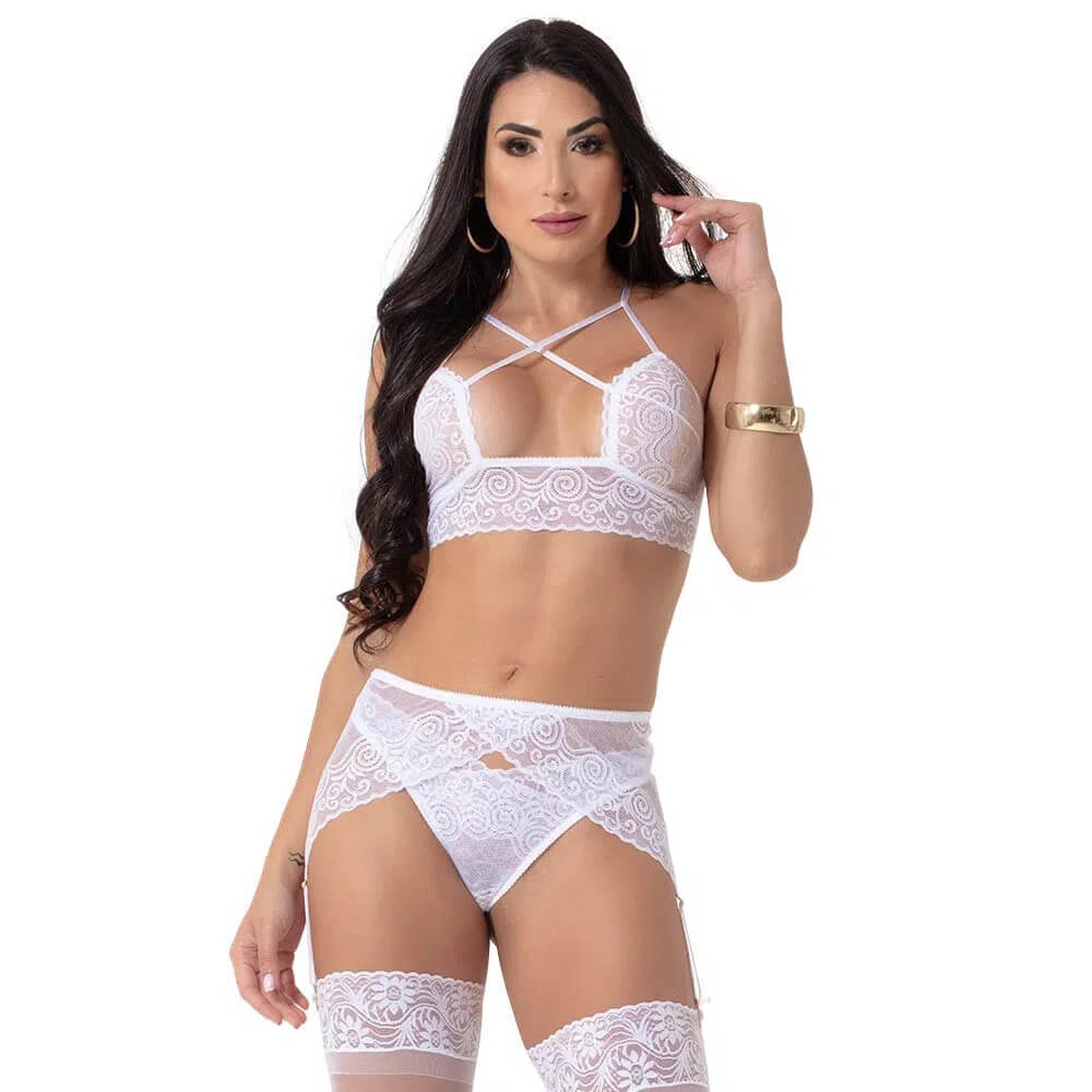 Conjunto Trio Sedução - Lingerie Sapeka | Disponível em 3 Cores e 4 Tamanhos - 3