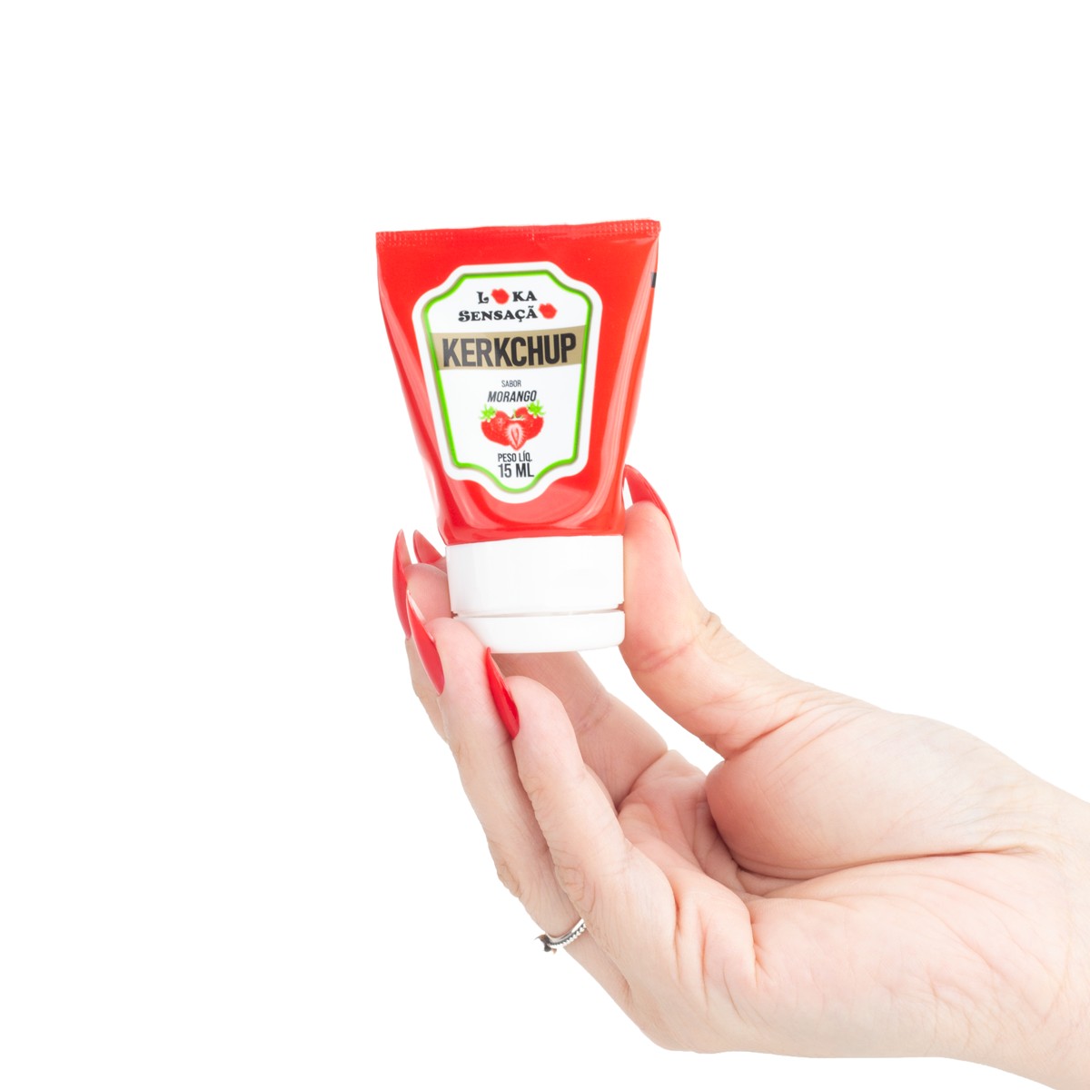 Bala Líquida em Gel com Sabor de Morango - Loka Sensação Kerkchup | 15ml - 3