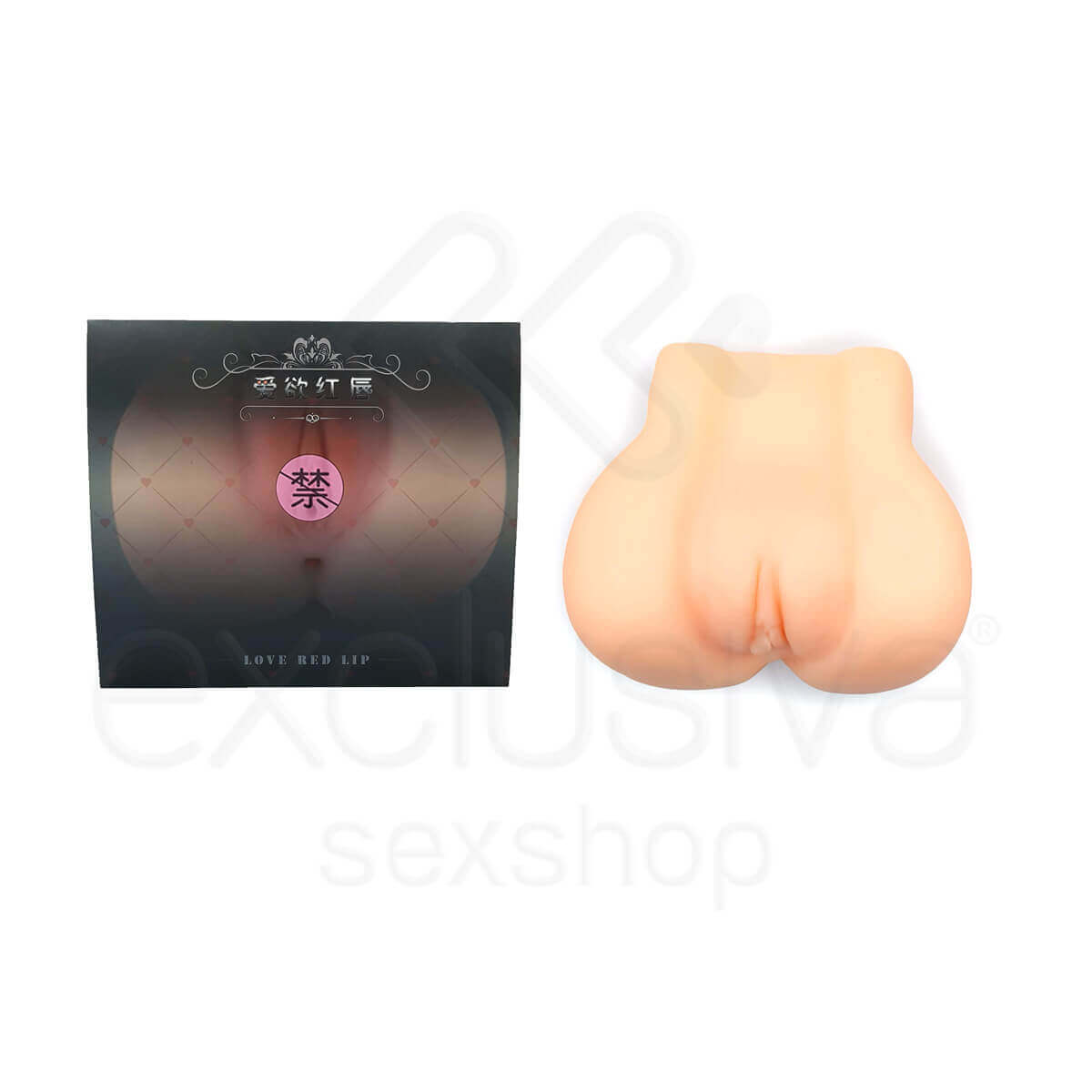 Masturbador em Forma de Bunda em Cyberskin com Vagina Carnuda e Ânus Apertado - Love Red Lip | 20 x 18,5 cm - 2
