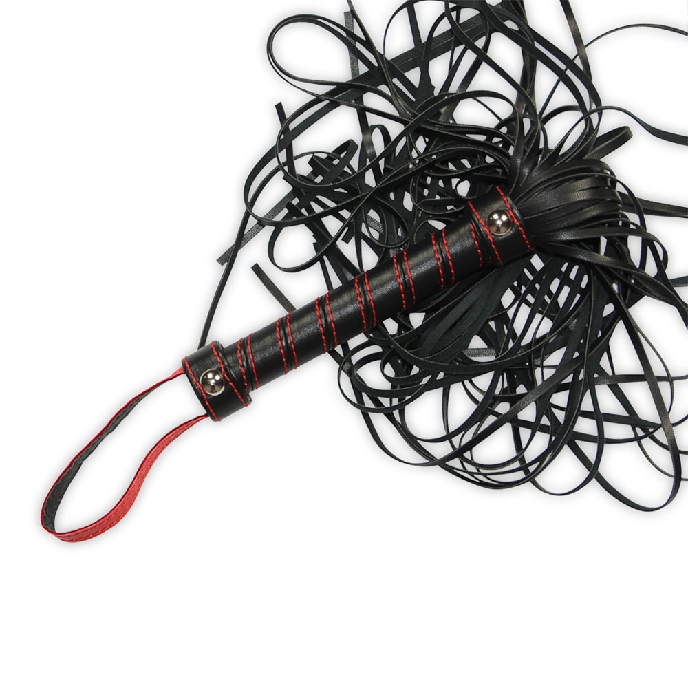 Chicote Luxo com Tiras em Couro Sintético - Lovetoy Bondage Fetish Beginners Flogger | 30 cm | Disponível em 2 Cores - 2
