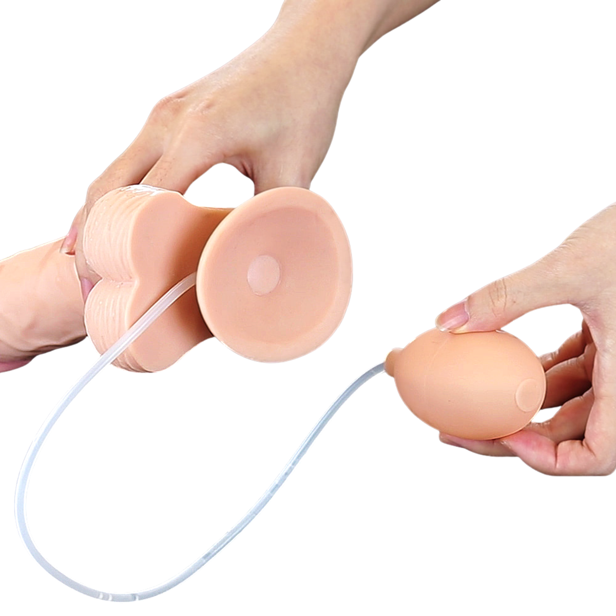 Prótese Realística em TPE com Glande Definida, Veias Salientes, Escroto, Ventosa e Simulador de Ejaculação - Lovetoy Cumming Softee | 18,5 x 4,5 cm - 7