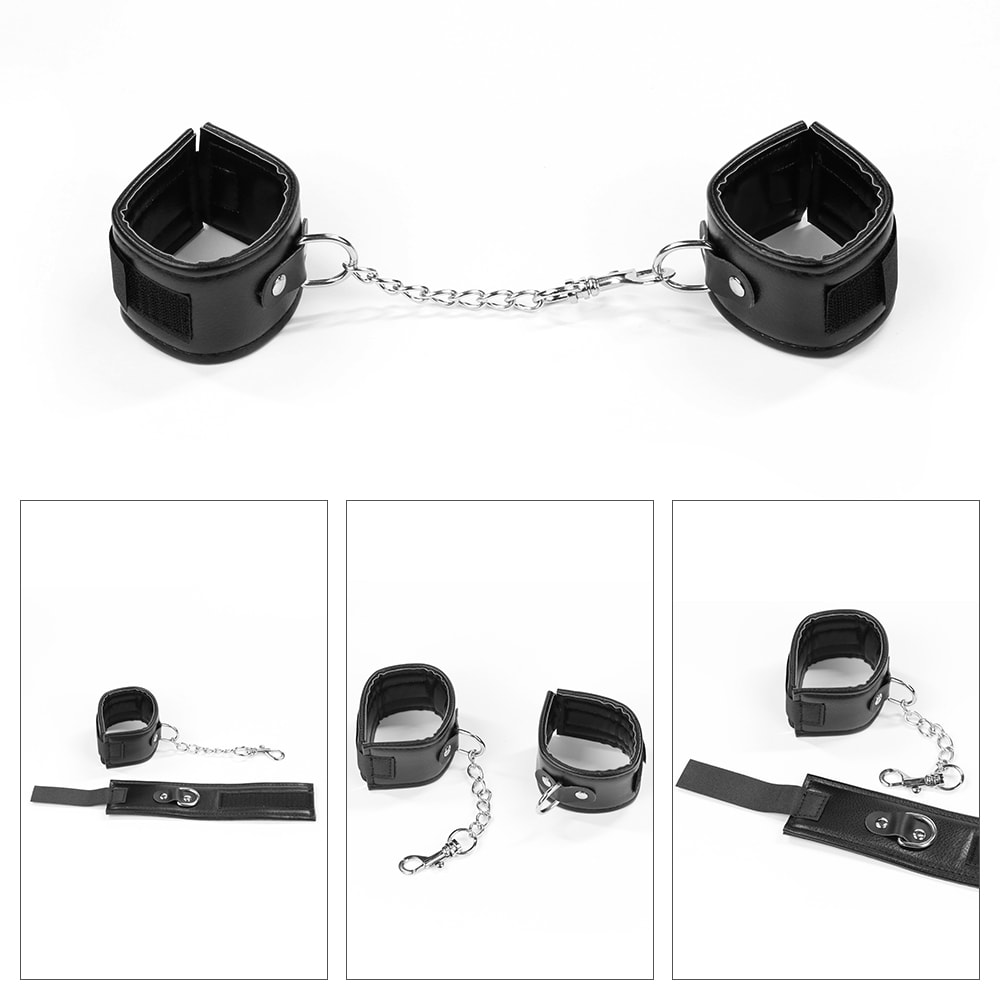 Kit Bondage com Mordaça, Venda, Par de Algemas e Chicote em Couro Sintético - Lovetoy Deluxe Bondage Kit - 2