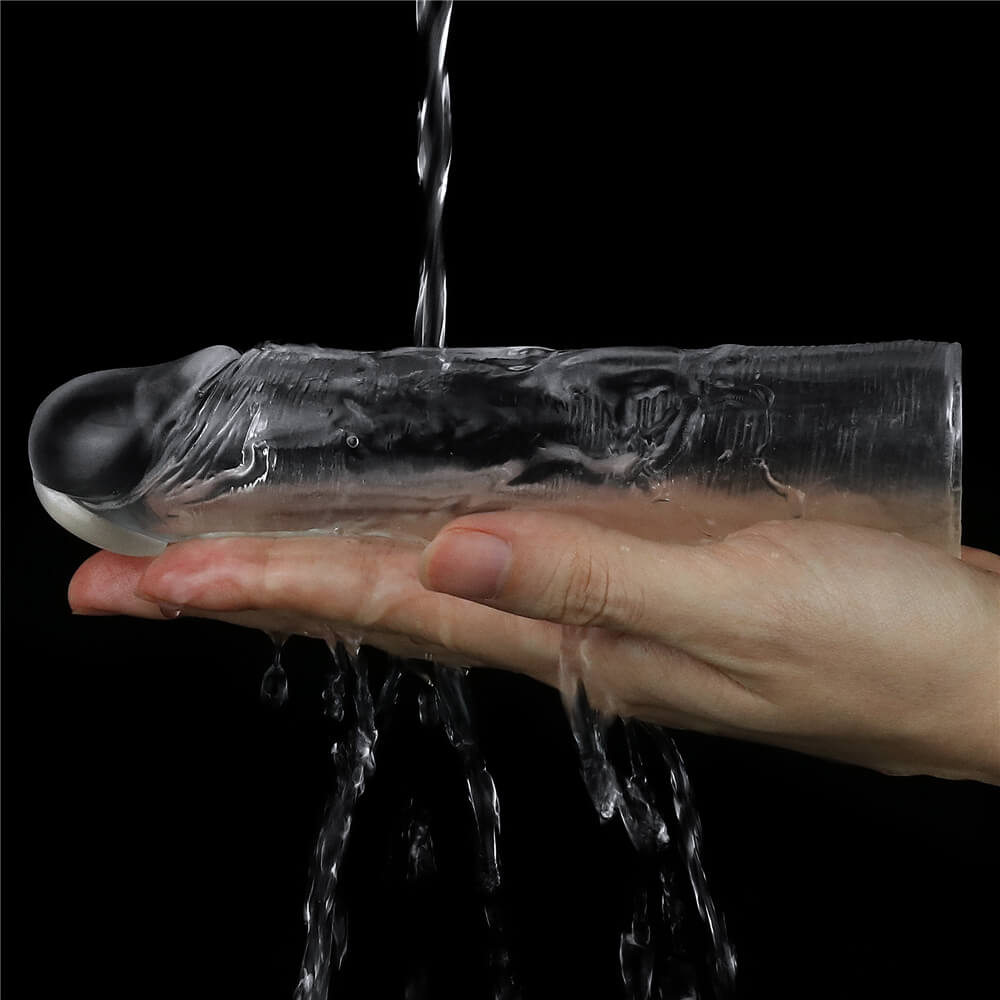 Capa Peniana Realística em Jelly Transparente - Lovetoy Flawless Clear +1 | 15 x 3,5 cm - 8