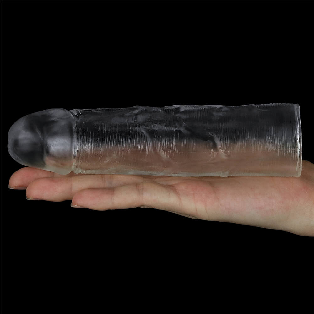 Capa Peniana Realística em Jelly Transparente - Lovetoy Flawless Clear +1 | 15 x 3,5 cm - 9