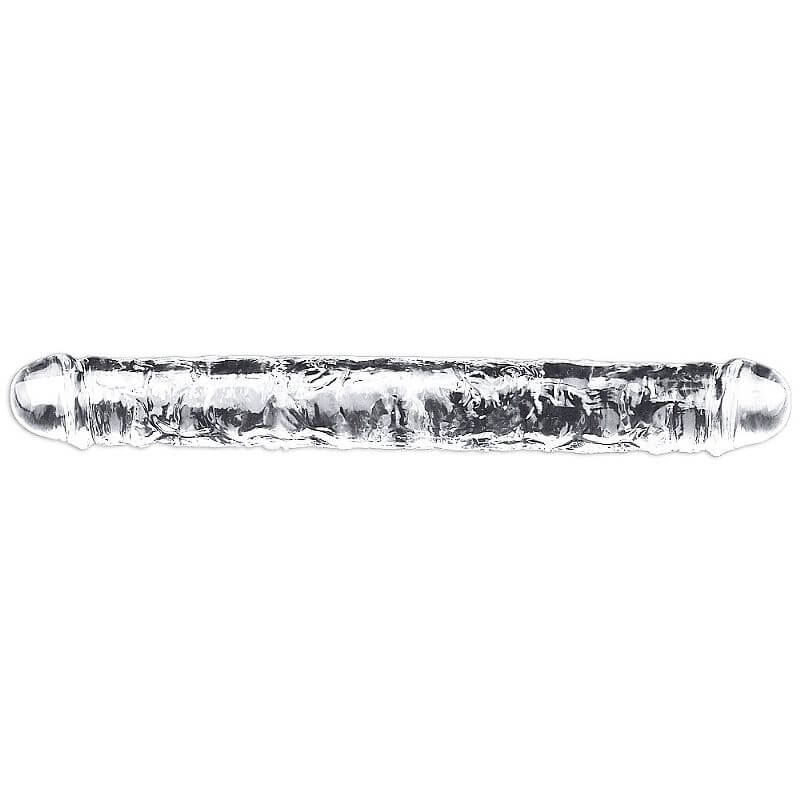 Lovetoy Flawless Clear 12 - Prótese Peniana para Dupla Penetração em TPE com Glande Definida e Veias Salientes - 30 x 3,3 cm - 2