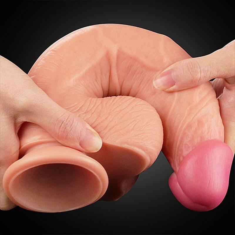 Prótese Realística com Glande Definida, Escroto, Veias e Ventosa - Lovetoy Nature Cock 10" - 19 x 5,2 cm - 4