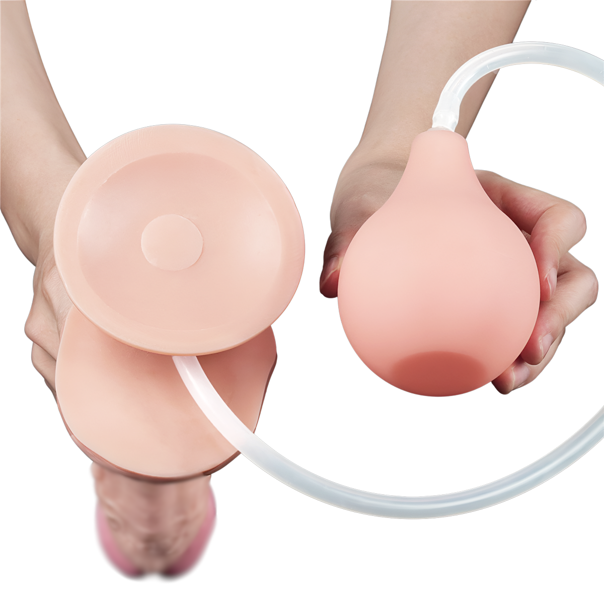 Prótese Peniana Realística Ejaculadora com Pêra, Mangueira, Glande e Escroto - Lovetoy Squirt Extreme 11" | 22 x 4,5 cm - 4