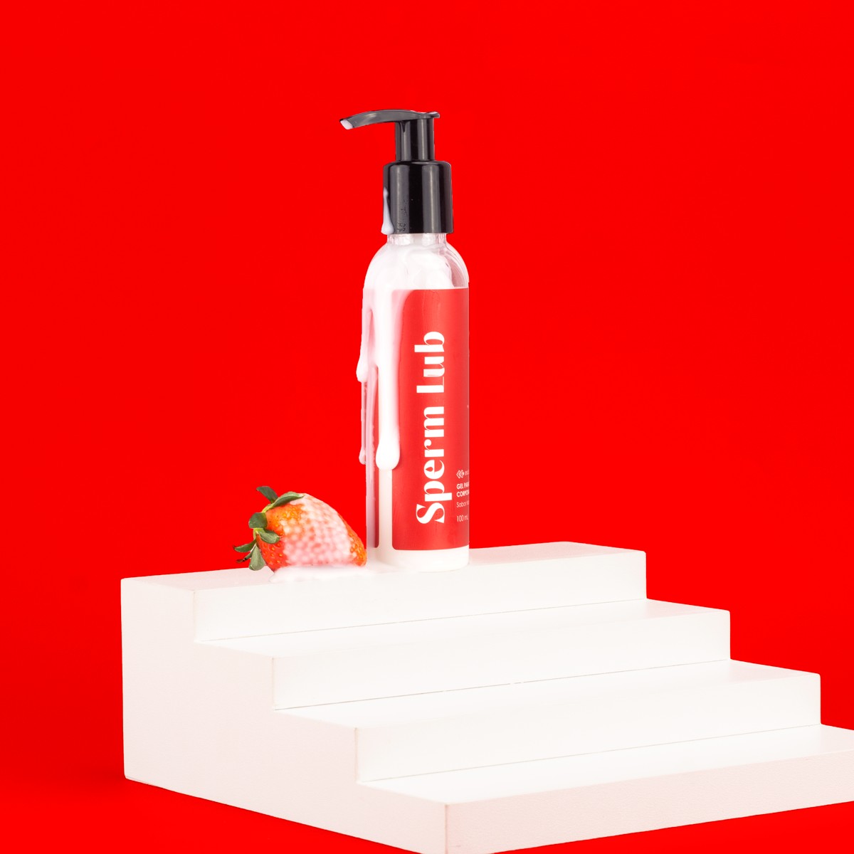 Lubrificante Íntimo Semelhante ao Sêmen À Base D'Água com Sabor de Morango - Exclusiva Cosméticos Sperm Lub | 100 ml - 2