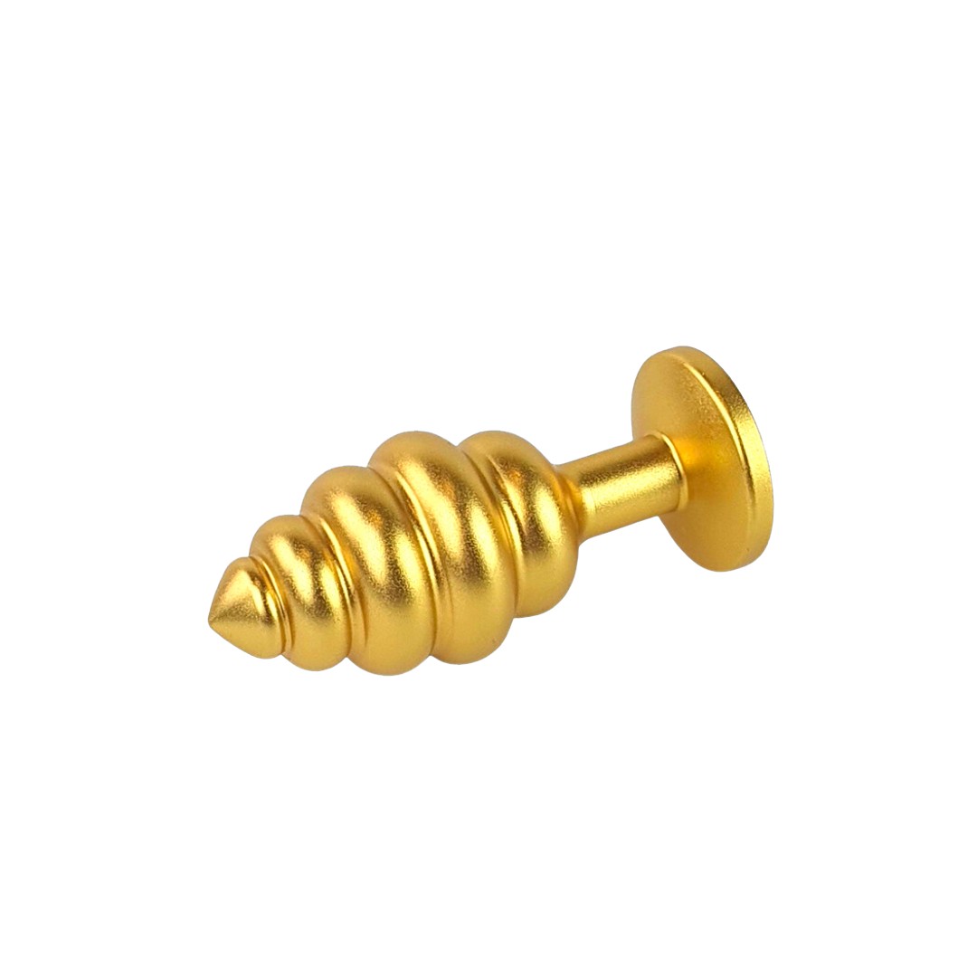 Plug Anal ''M'' Escalonado Dourado Fosco com Joia na Base - Lust Metal Hive Pug | 7,2 x 3,3 cm | Disponível em 11 Cores - 2