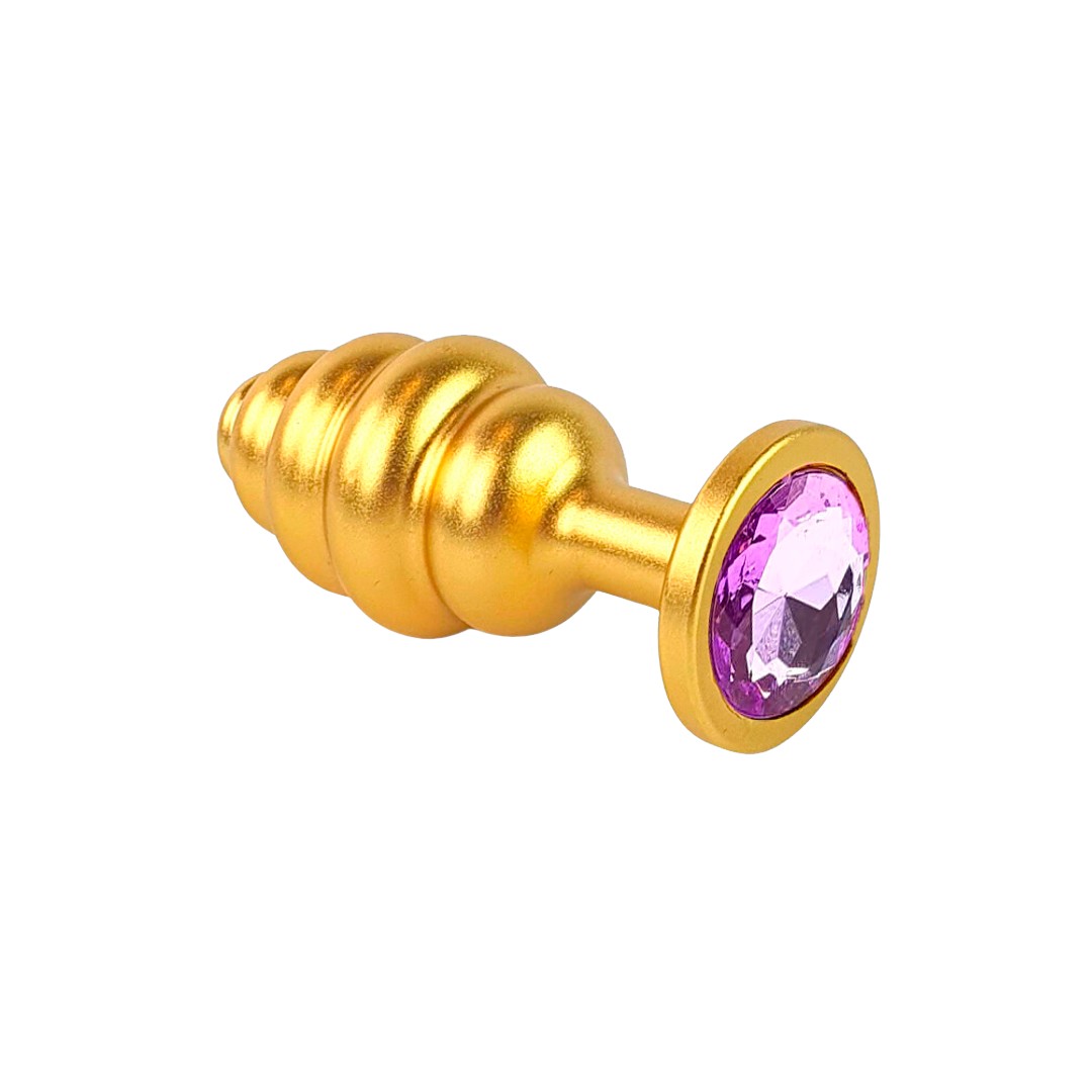 Plug Anal ''M'' Escalonado Dourado Fosco com Joia na Base - Lust Metal Hive Pug | 7,2 x 3,3 cm | Disponível em 11 Cores - 3