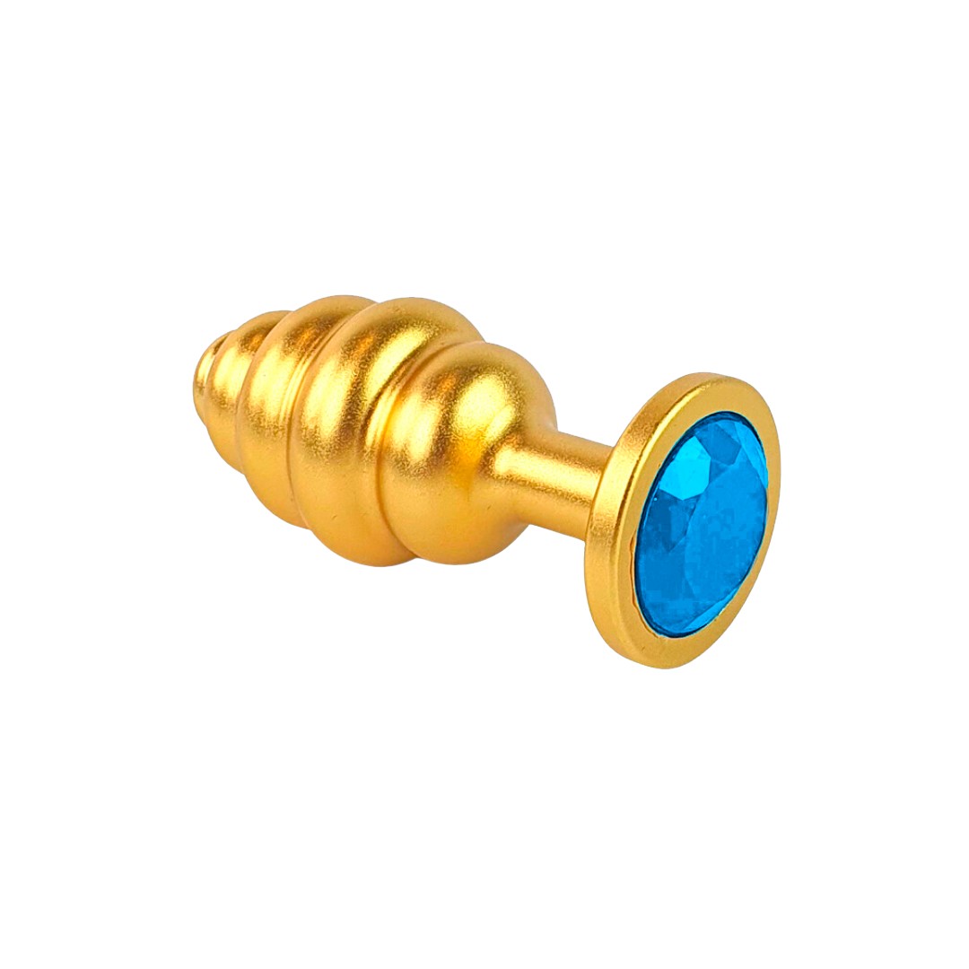 Plug Anal ''M'' Escalonado Dourado Fosco com Joia na Base - Lust Metal Hive Pug | 7,2 x 3,3 cm | Disponível em 11 Cores - 5