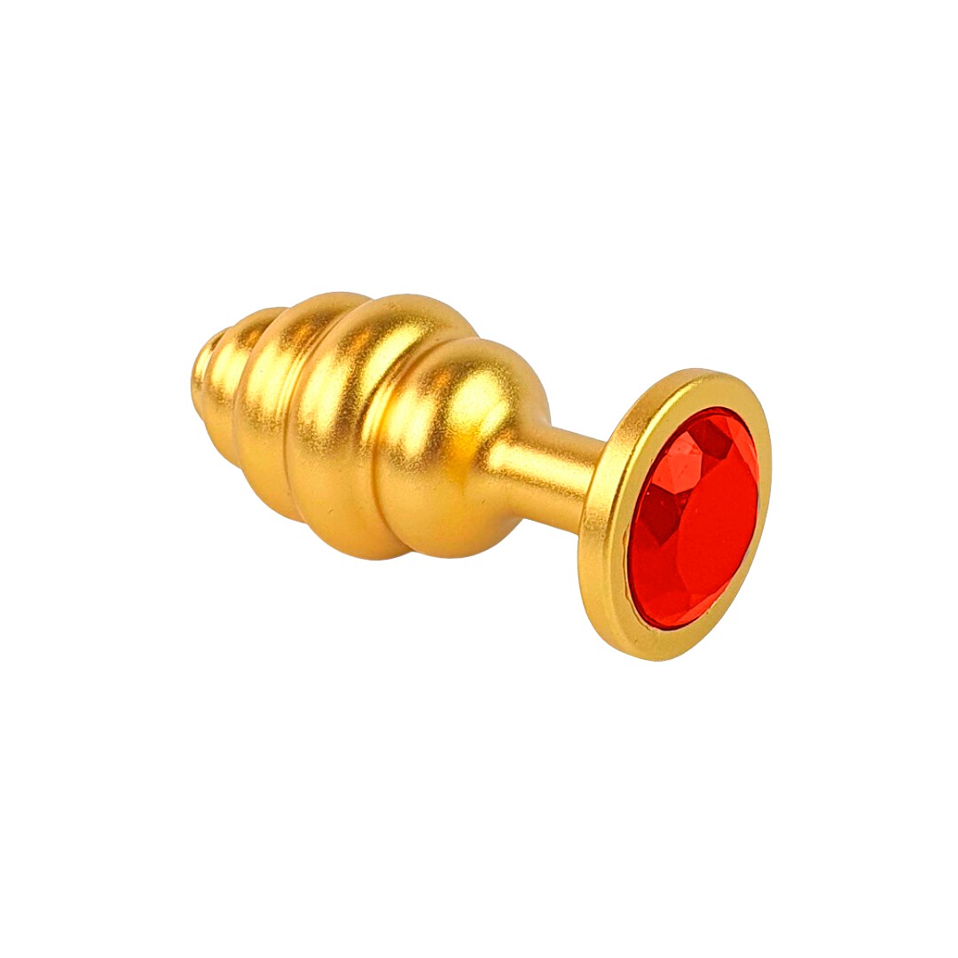 Plug Anal ''M'' Escalonado Dourado Fosco com Joia na Base - Lust Metal Hive Pug | 7,2 x 3,3 cm | Disponível em 11 Cores - 6