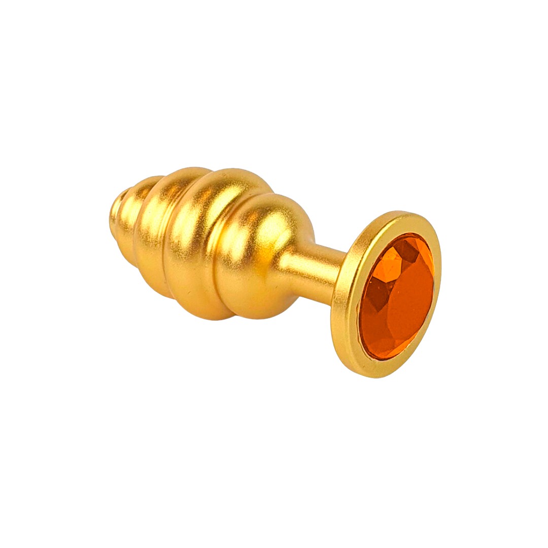 Plug Anal ''M'' Escalonado Dourado Fosco com Joia na Base - Lust Metal Hive Pug | 7,2 x 3,3 cm | Disponível em 11 Cores - 7